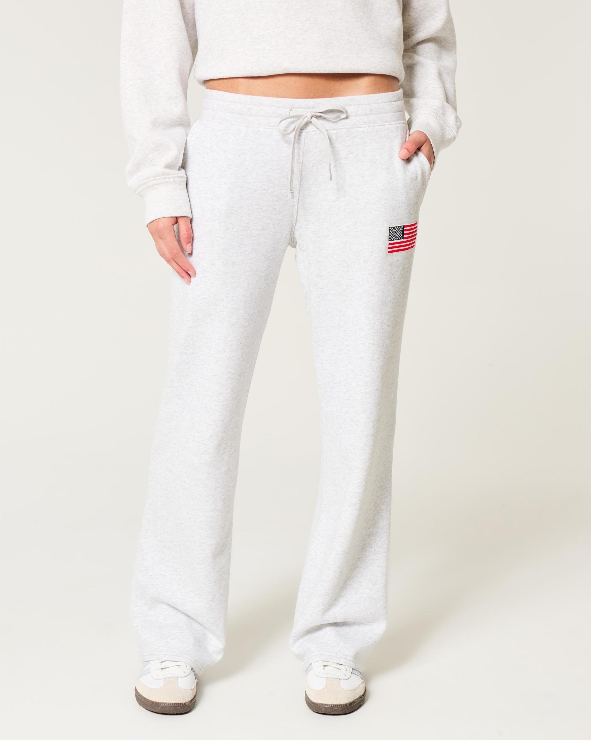 American Flag Graphic Straight Sweatpants Product Image