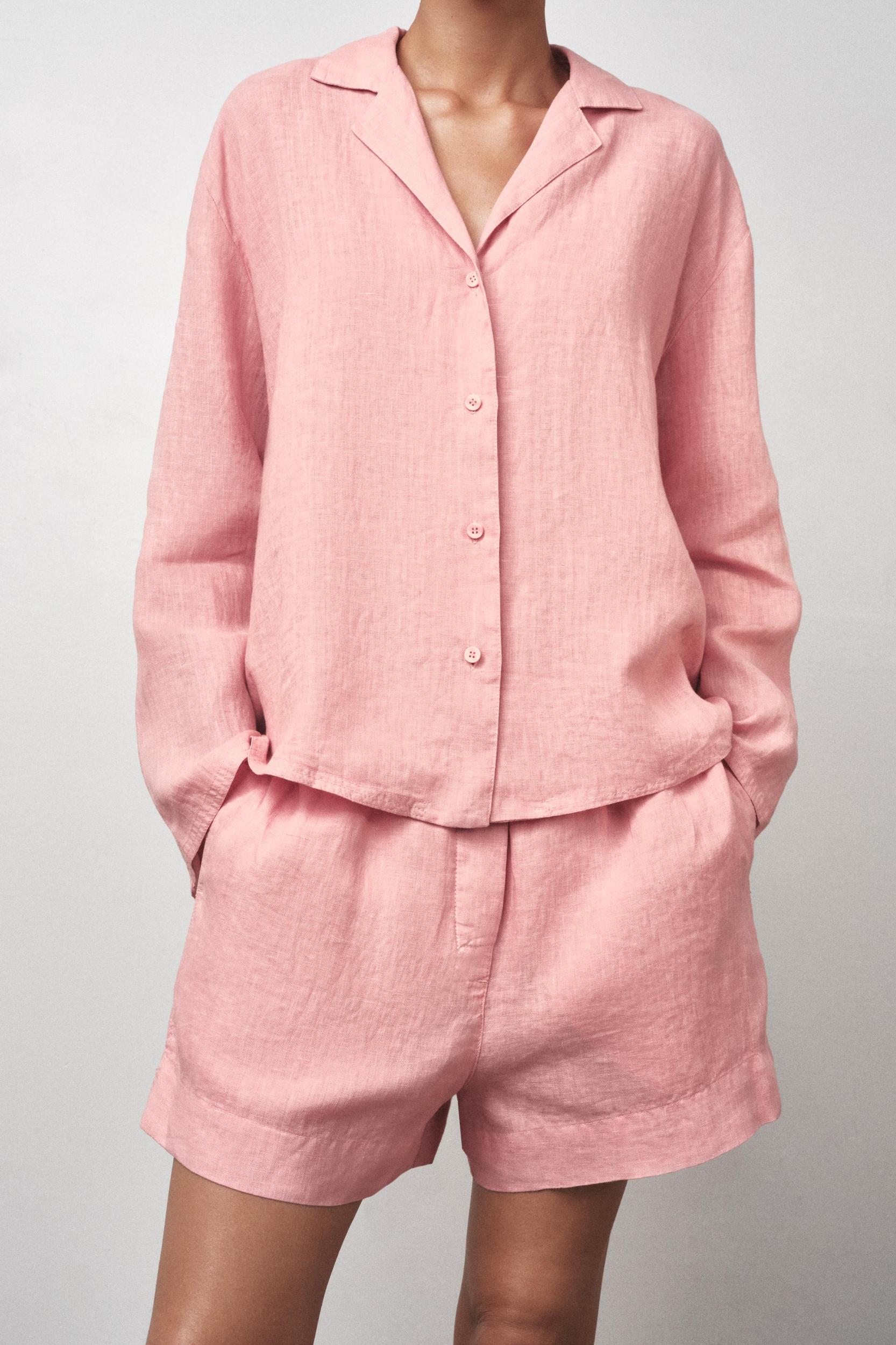 100% LINEN SHORTS ZW COLLECTION Product Image