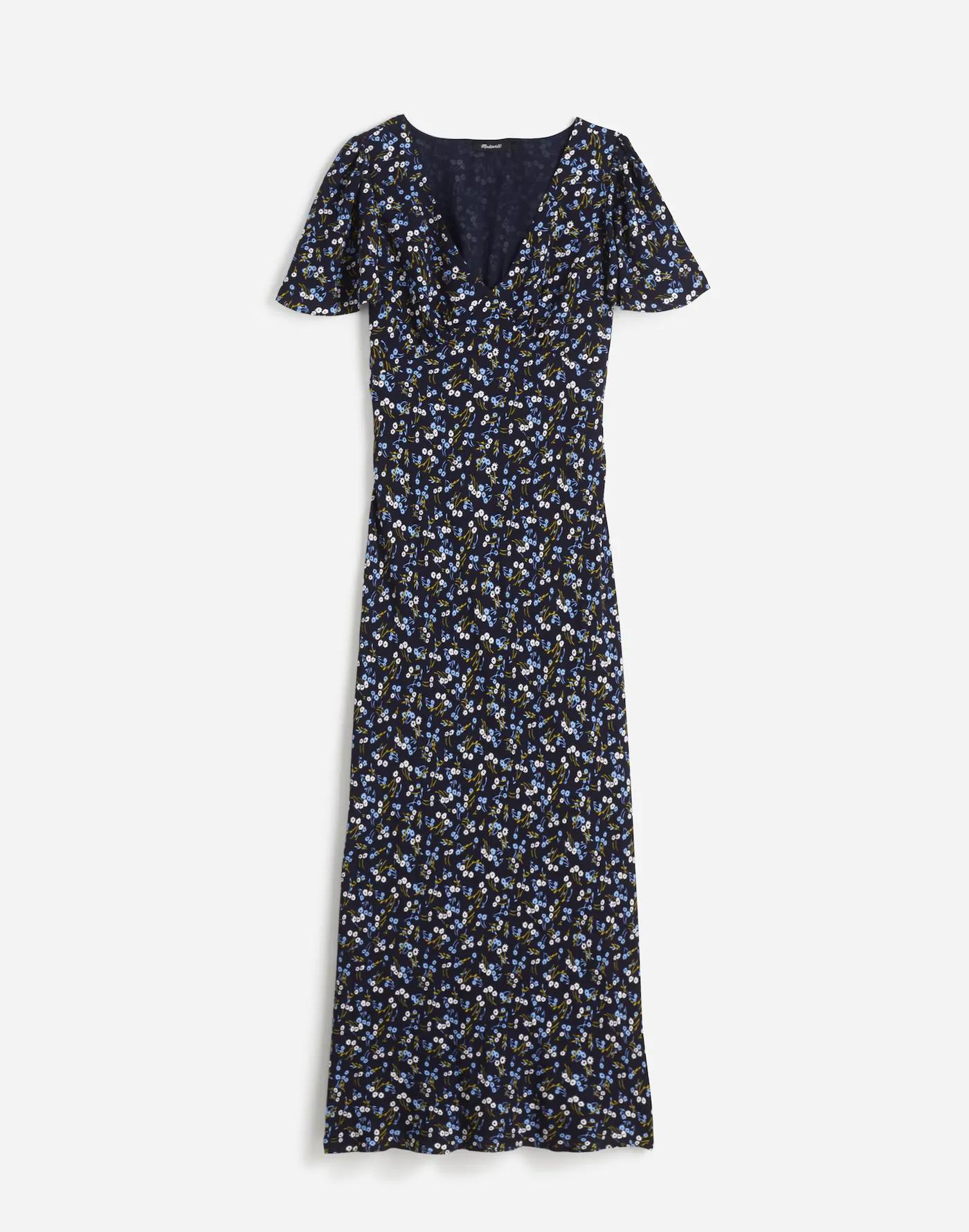 Seamed Flutter Sleeve Maxi Dress Product Image