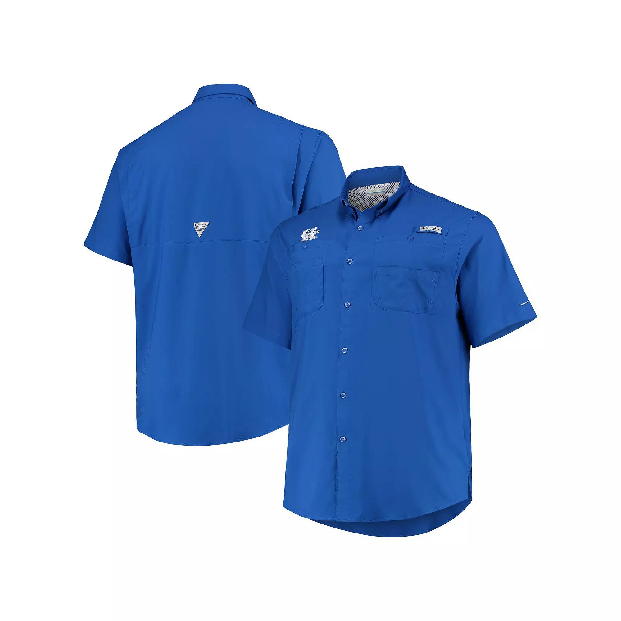 Men's Columbia Royal Kentucky Wildcats Big & Tall Tamiami Omni-Shade Button-Down Shirt,  Product Image