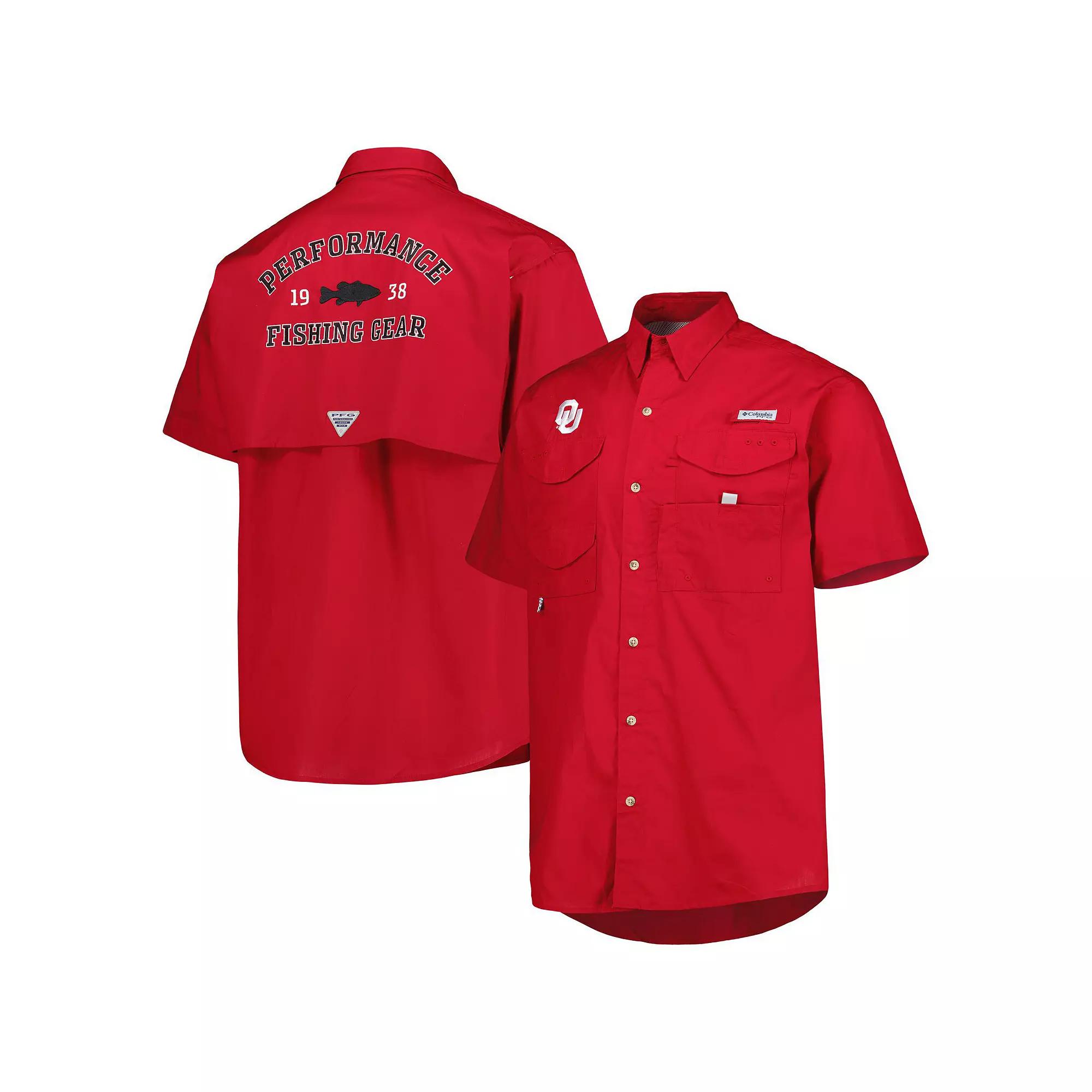 Men's Columbia Crimson Oklahoma Sooners Bonehead Button-Up Shirt,  Product Image