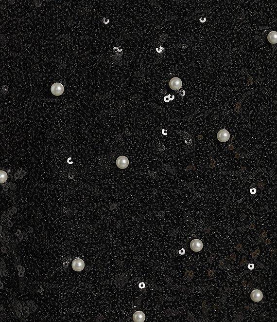 Honey and Rosie Sequin Pearl Bow Front A-Line Slip Dress Product Image