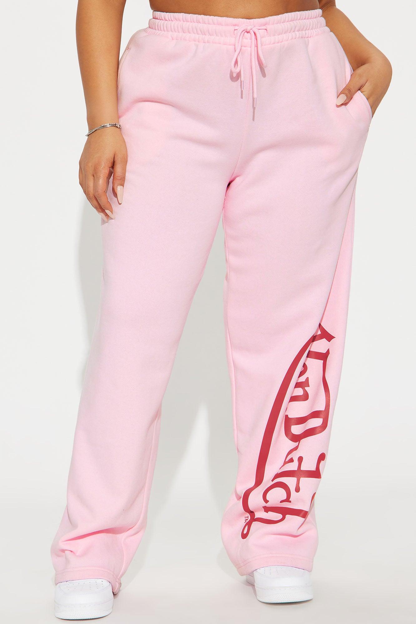 Von Dutch Wide Leg Pant - Light Pink Product Image