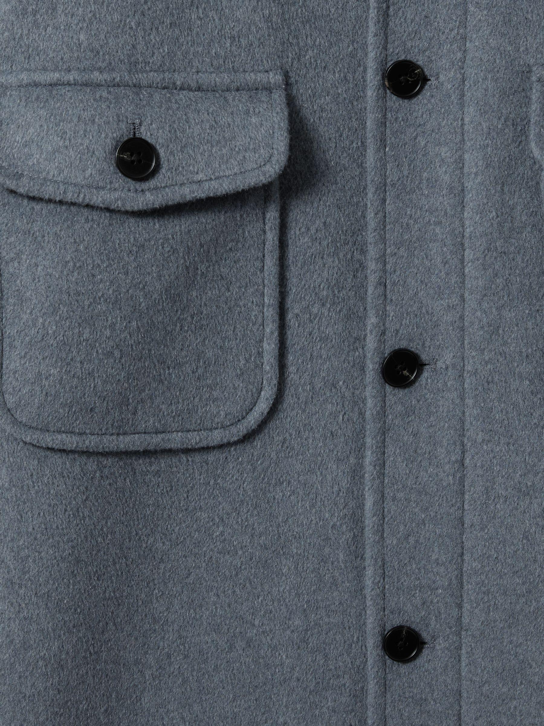 Wool-Blend Melton Overshirt in Airforce Blue Product Image