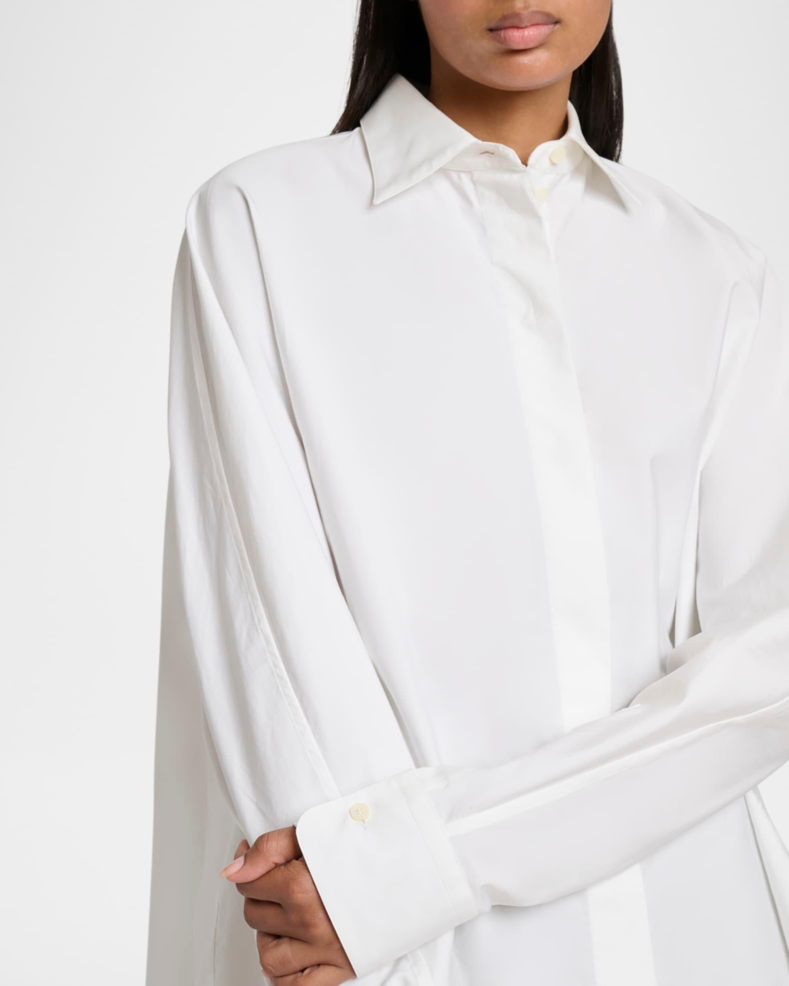 Curved Sleeve Button-Down Cocoon Shirt Product Image