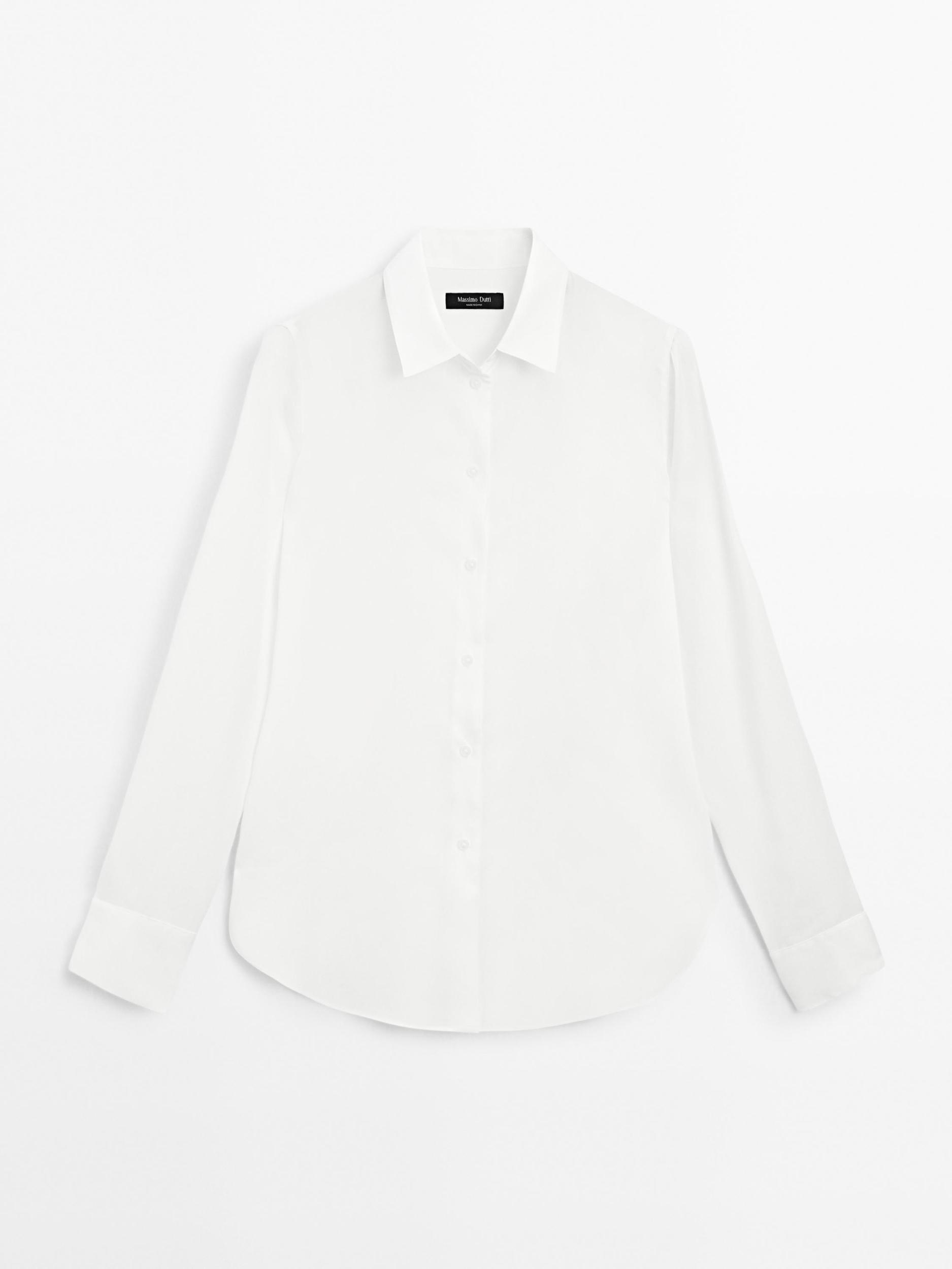 Flowing shirt with shirt collar Product Image