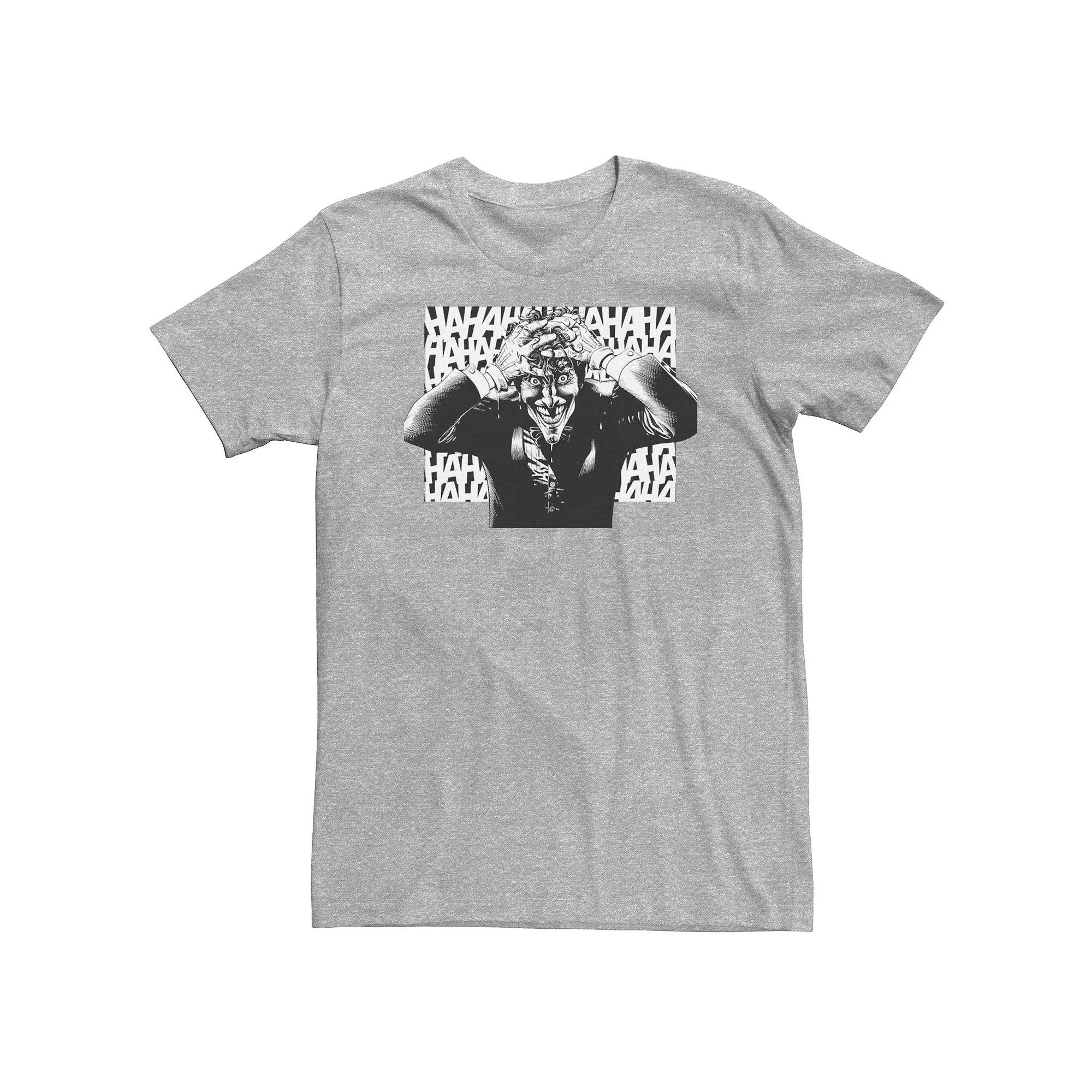 Big & Tall DC Comics Batman Crazed Joker Black & White Poster Tee, Men's,  Product Image