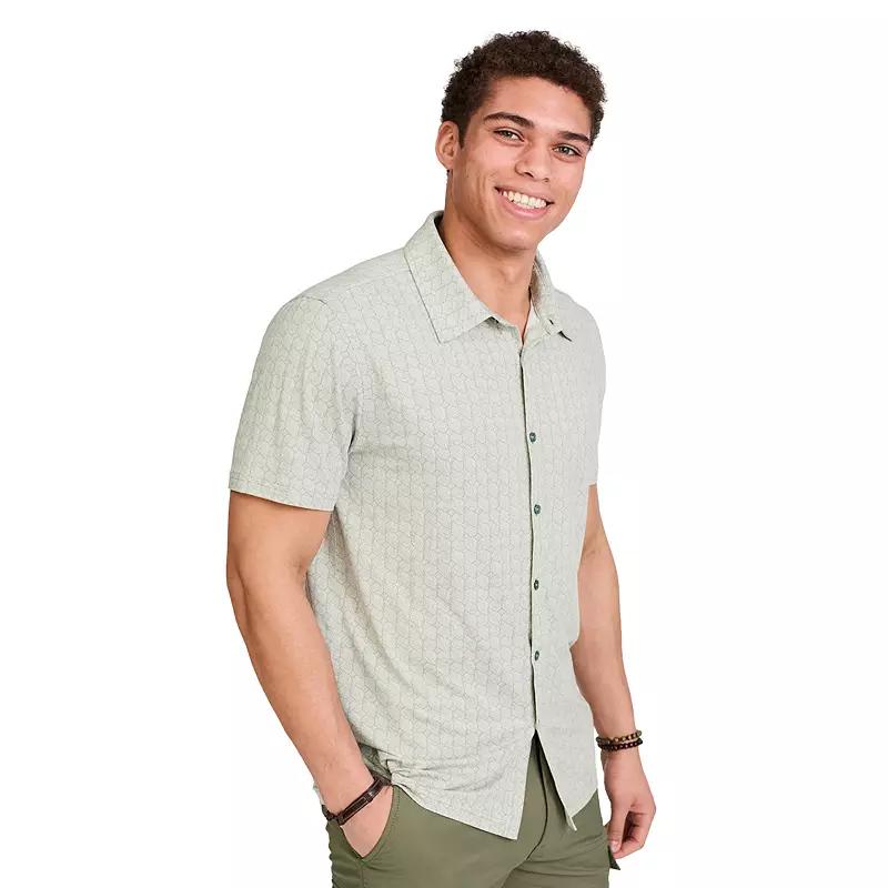 Men's WEARFIRST Short Sleeve Jersey Button Front Shirt, Size: Large, White Beer Print Product Image