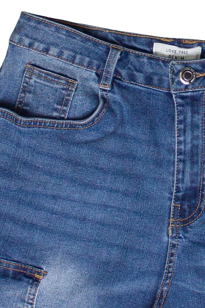 Stretch Denim Cargo Jorts Product Image