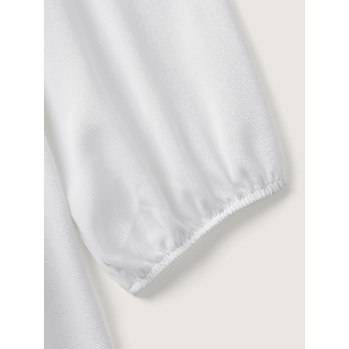 Plus Size Ivory Houndstooth Pattern Color Contrast Blouse Women Timeless Long Sleeve Lapel Collar Elegant Blouses BloomChic 18-20/2X Product Image