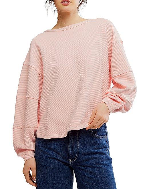 Free People We The Free Total Eclipse Rib Knit Crew Neck Long Sleeve Top Product Image