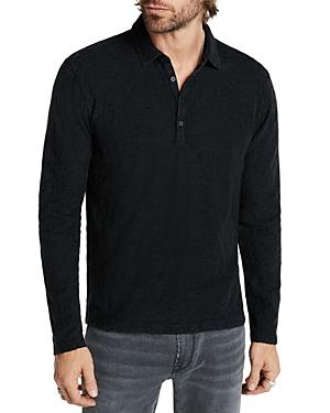 John Varvatos Adam Long Sleeved Jacquard Polo Product Image