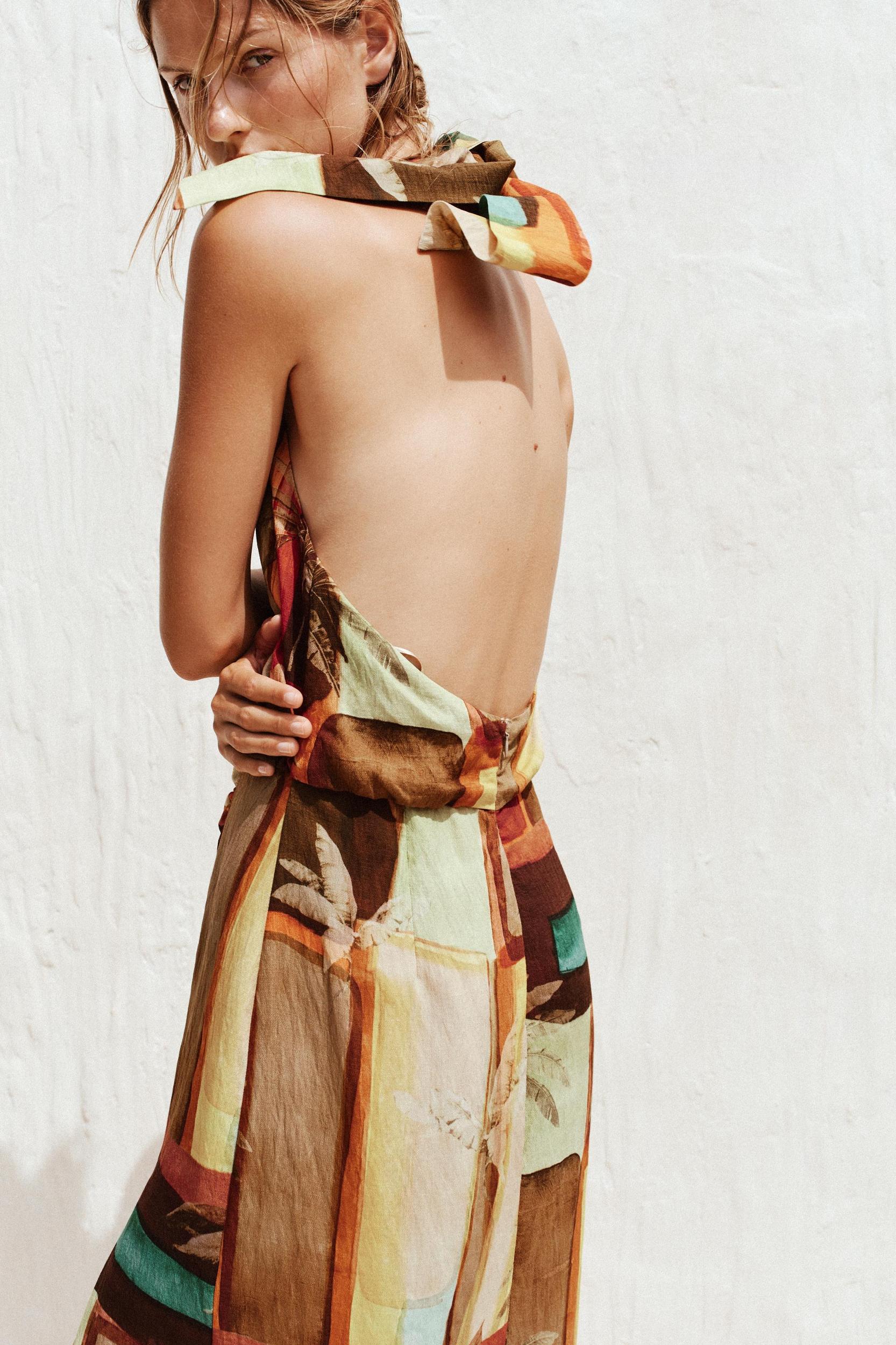 TROPICAL PRINT MIDI DRESS Product Image