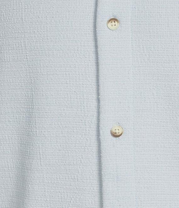 Rowm Short Sleeve Textured Solid Coatfront Shirt Product Image