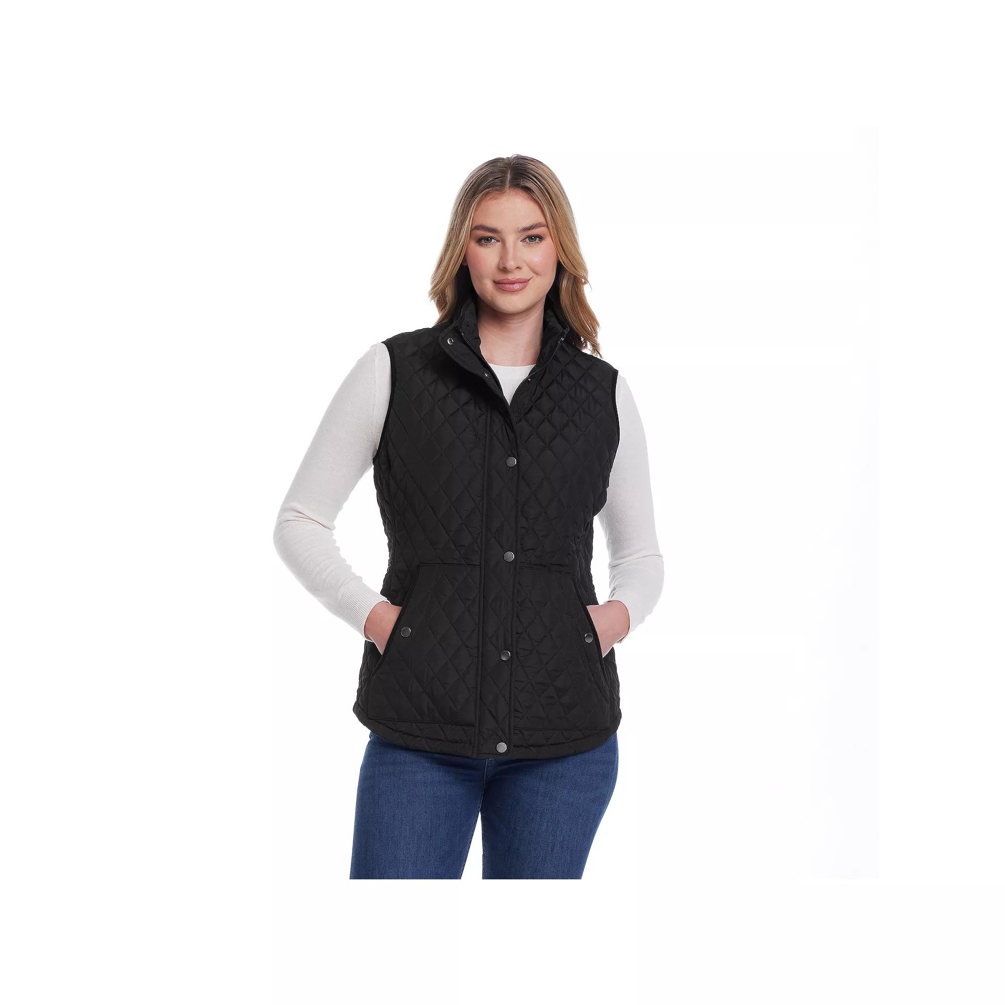 Women's Weathercast Corduroy Trimmed Quilted Vest,  Product Image