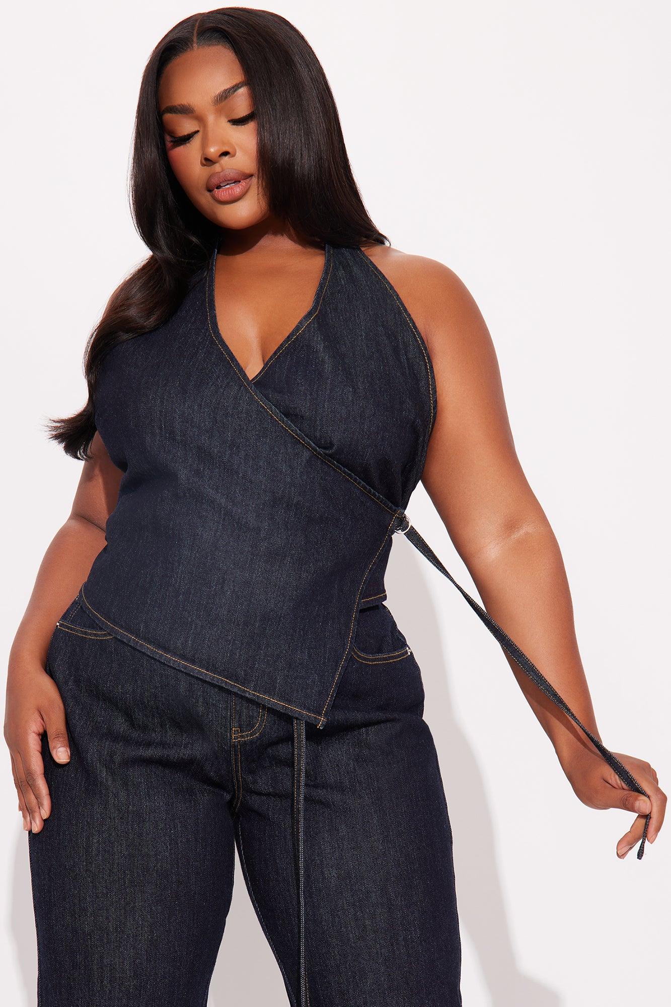 Angela Denim Pant Set - Dark Denim Product Image