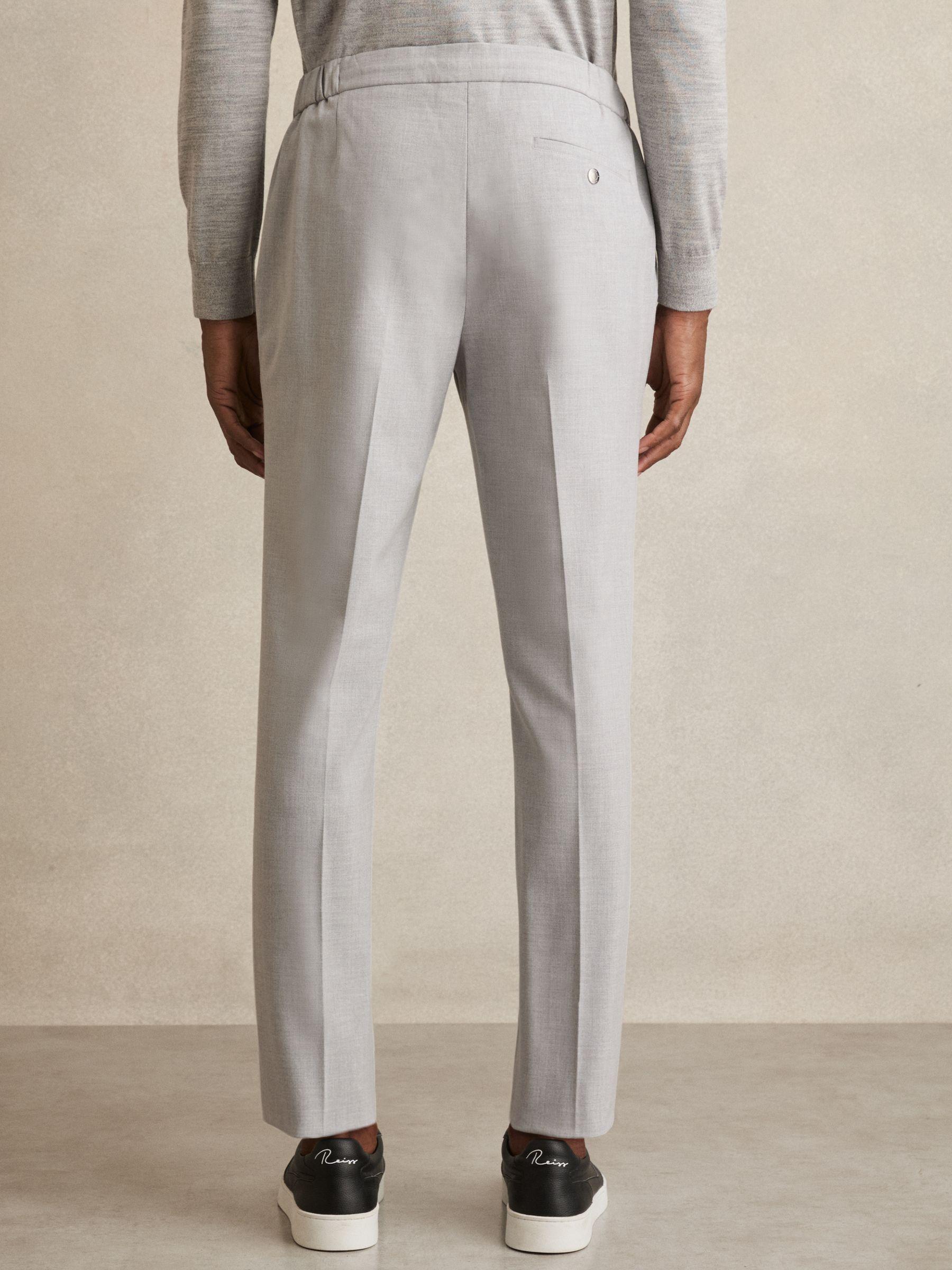 Slim-Fit Drawstring Trousers in Grey Product Image