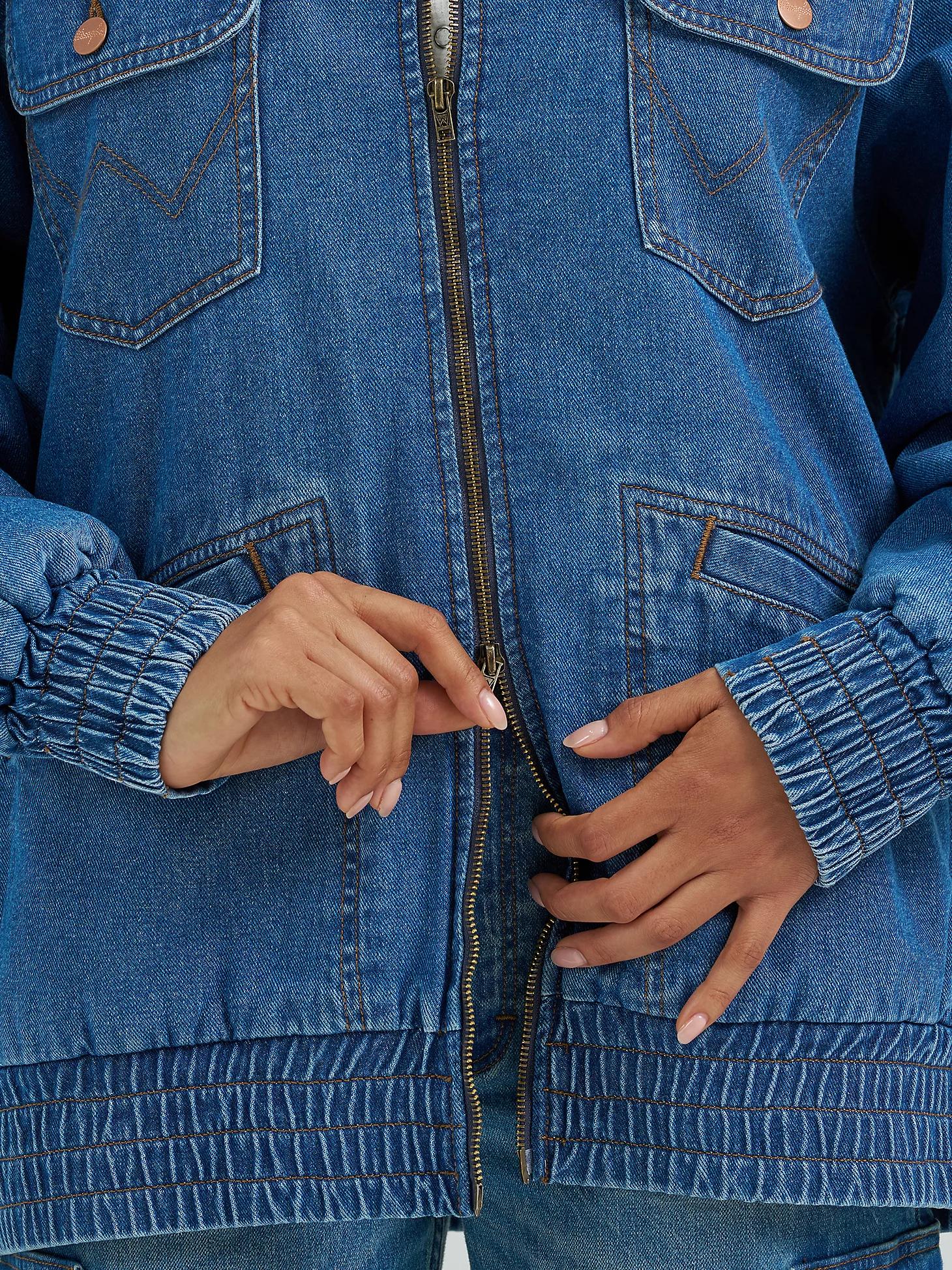 Women's Oversized Bomber Jacket in Azurite Product Image