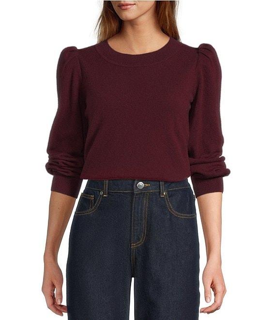 Antonio Melani Lisa Puff Sleeve Crew Neck Cashmere Sweater Product Image