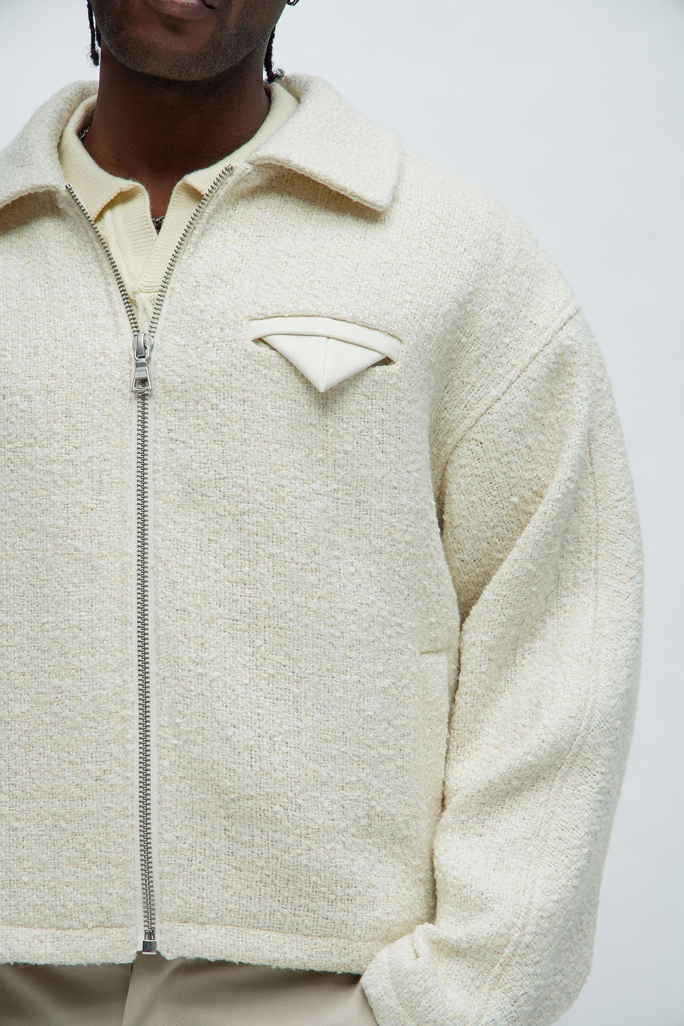 Delmont Textured Cropped Jacket - Cream Product Image