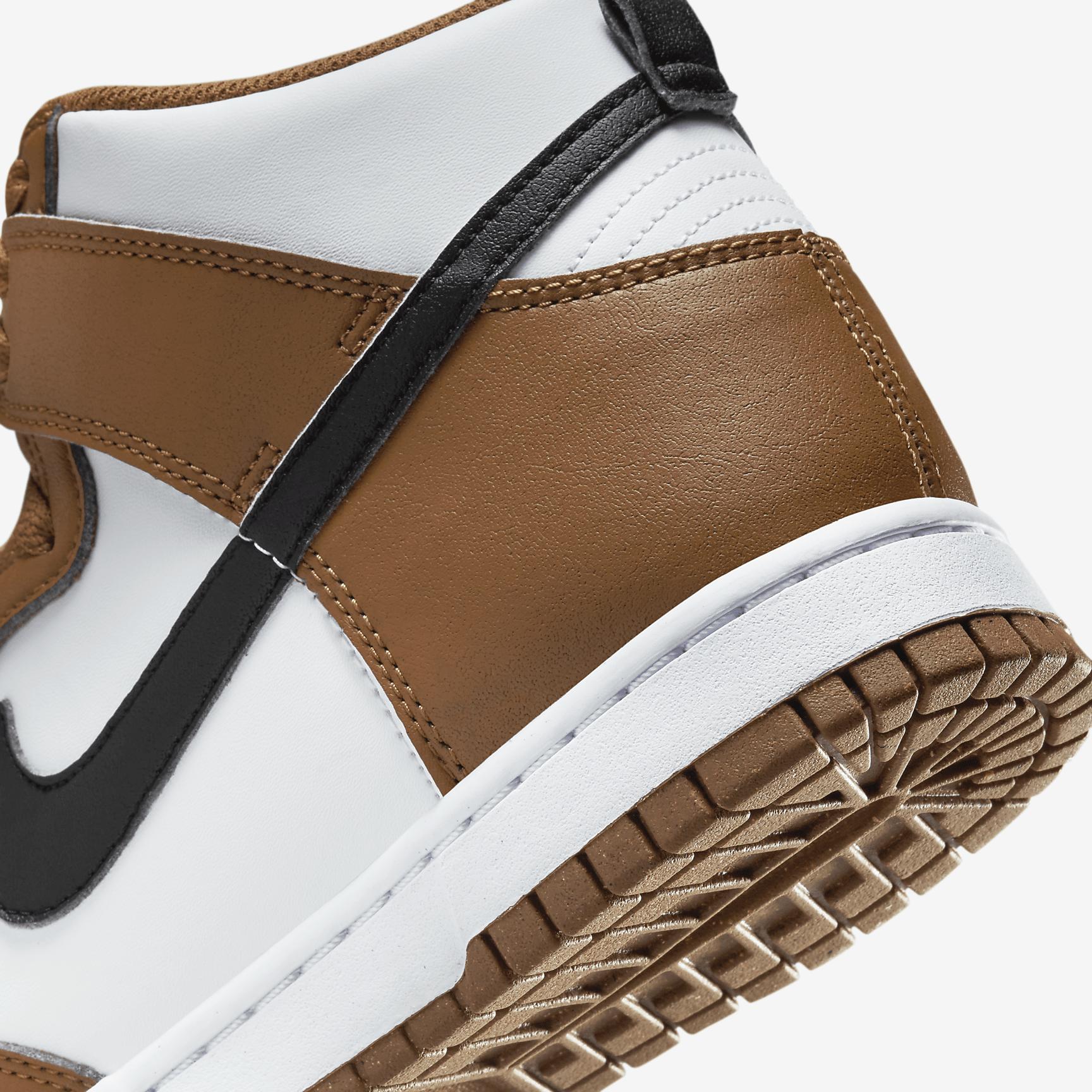 Nike Womens Nike Dunk High - Womens Shoes White/Black/Light British Tan Product Image