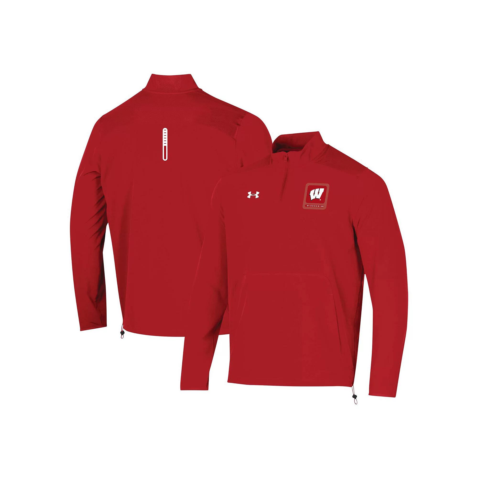 Men's Under Armour Red Wisconsin Badgers 2023 MotivateÂ Half-Zip Top,  Product Image