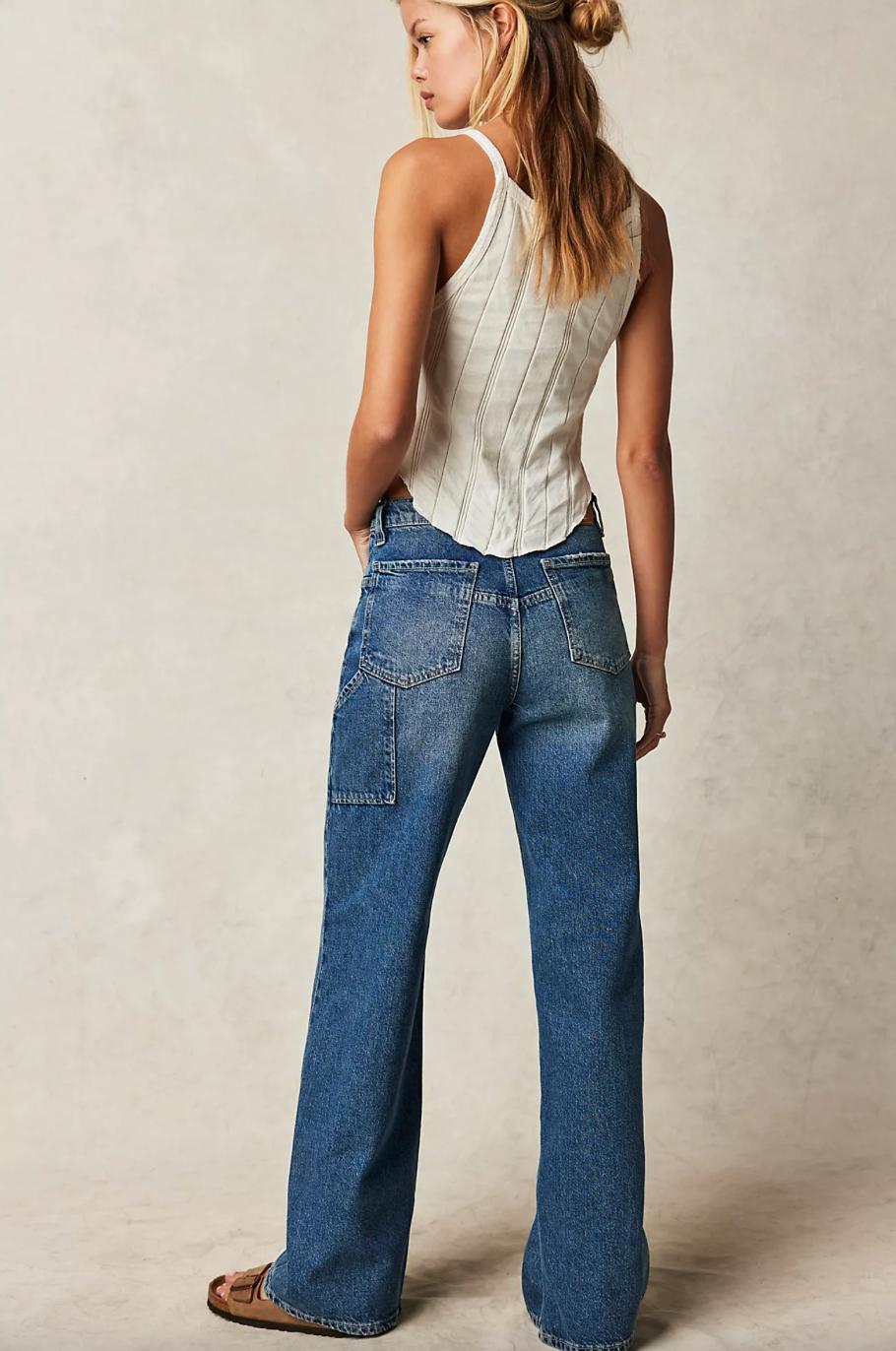 Free People Tinsley Baggy High-Rise Jeans - Hazey Blue Product Image