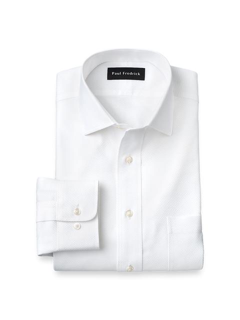 Non-Iron Cotton Twill Spread Collar Dress Shirt - White Product Image