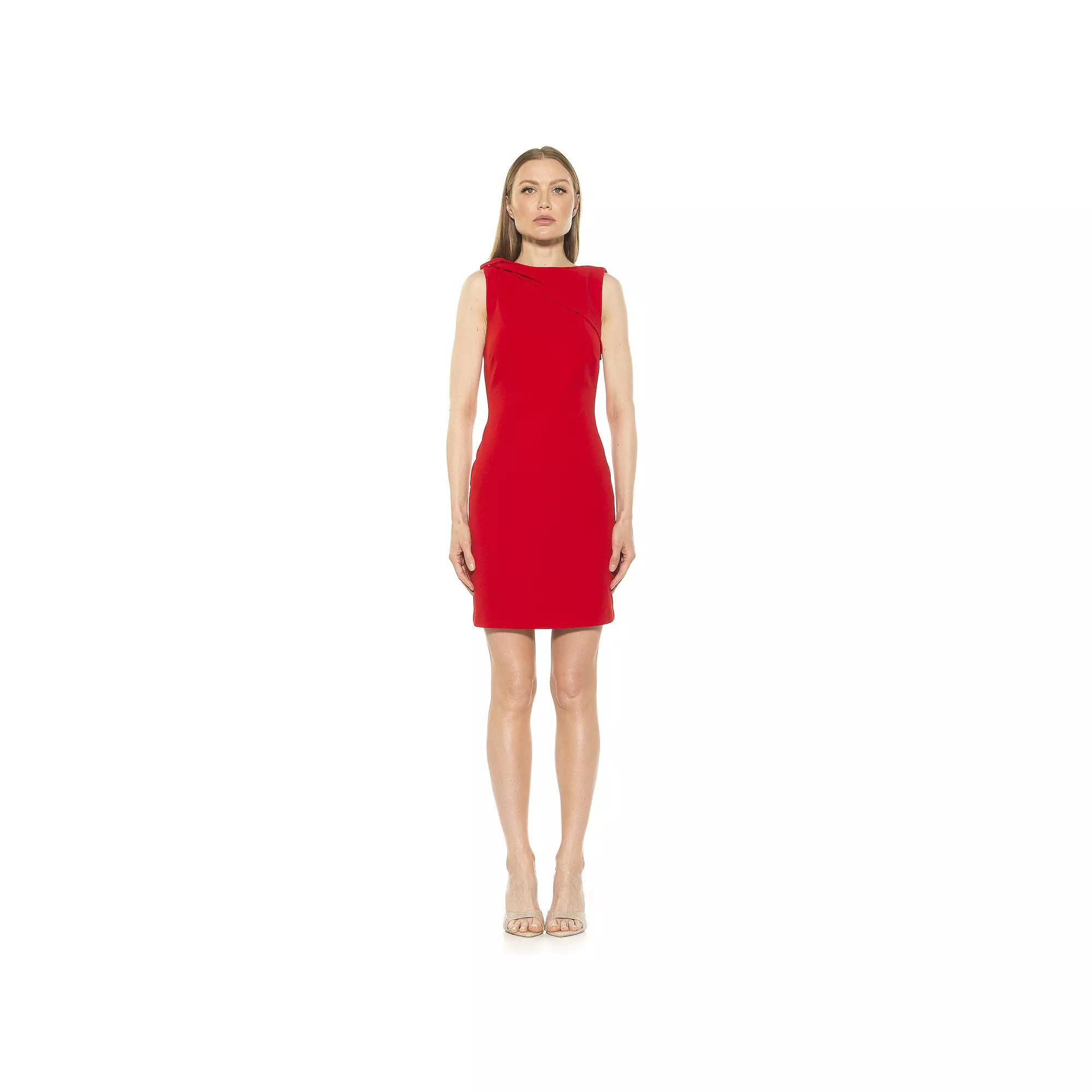 Women's ALEXIA ADMOR Larisa Foldover Boatneck Sleeveless Sheath Dress,  Product Image