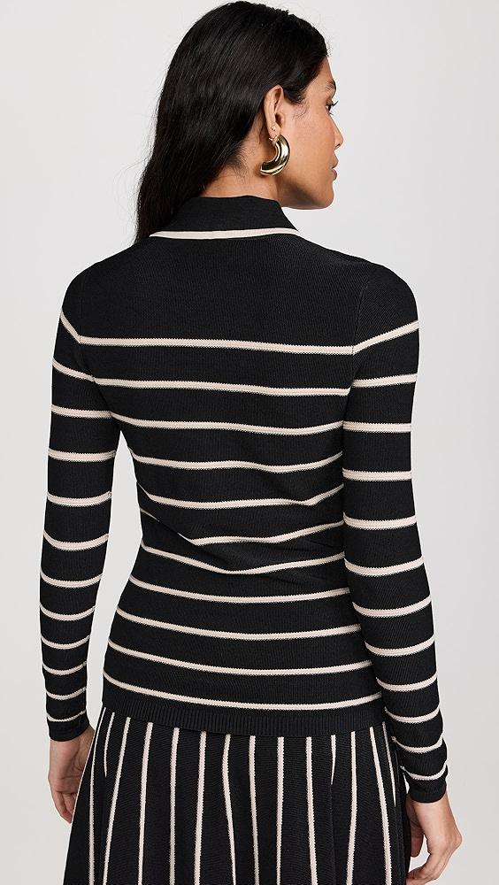 Zimmermann Crush Stripe Long Sleeve Polo | Shopbop Product Image