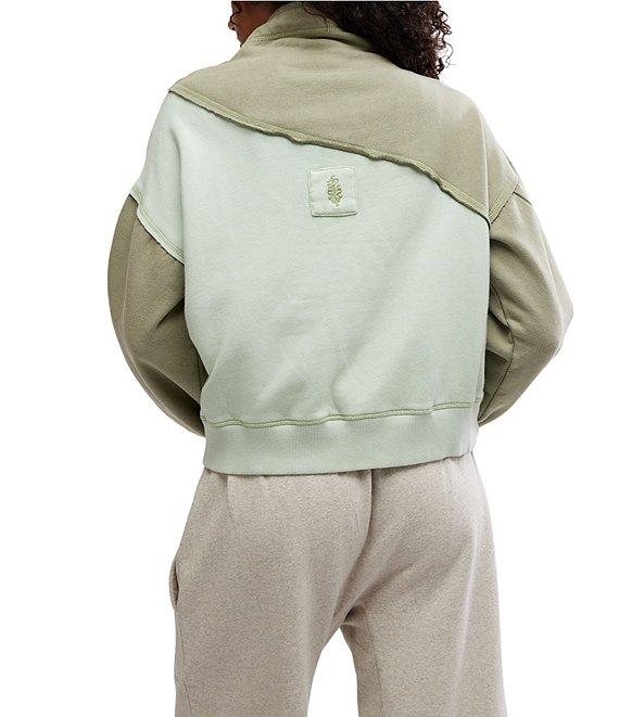 FP Movement Color Block Homestretch Drawstring Neckline Long Sleeve Slouchy Pullover Product Image