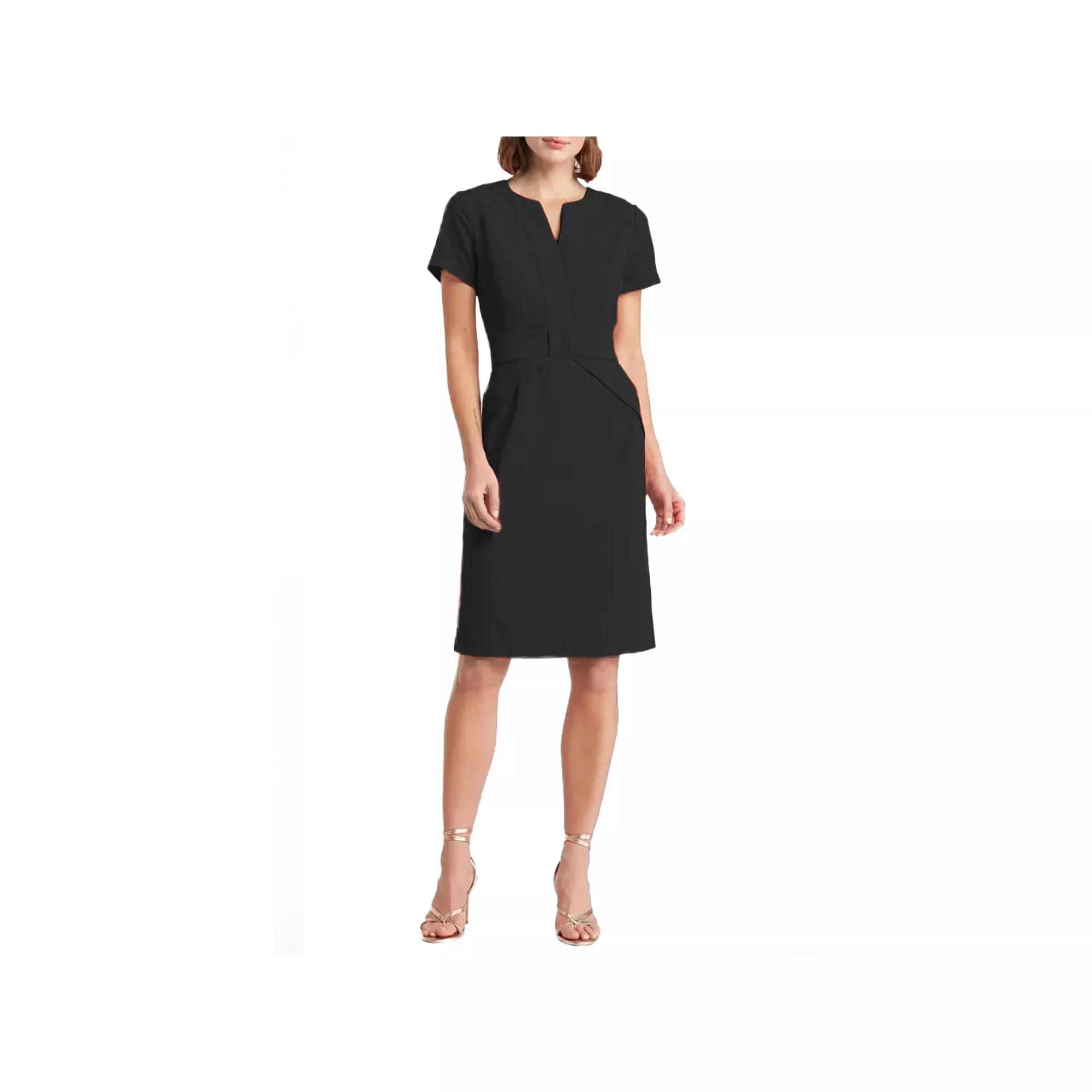 Women's Focus By Shani Crepe Sheath Dress with Bow Detail,  Product Image
