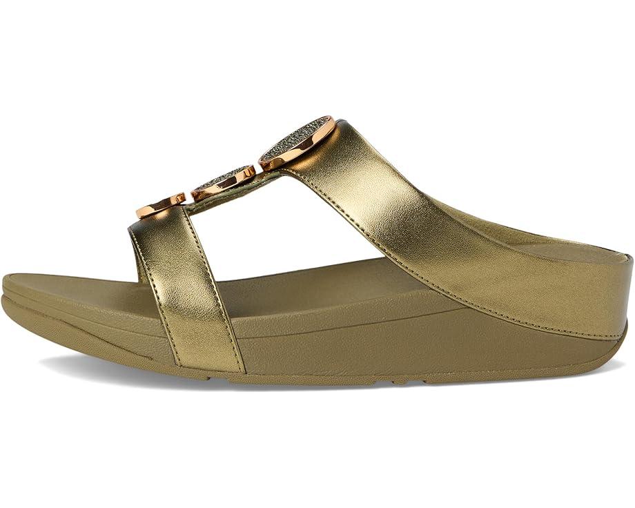 Lulu Adjustable-Buckle Metallic-Leather Slides Product Image