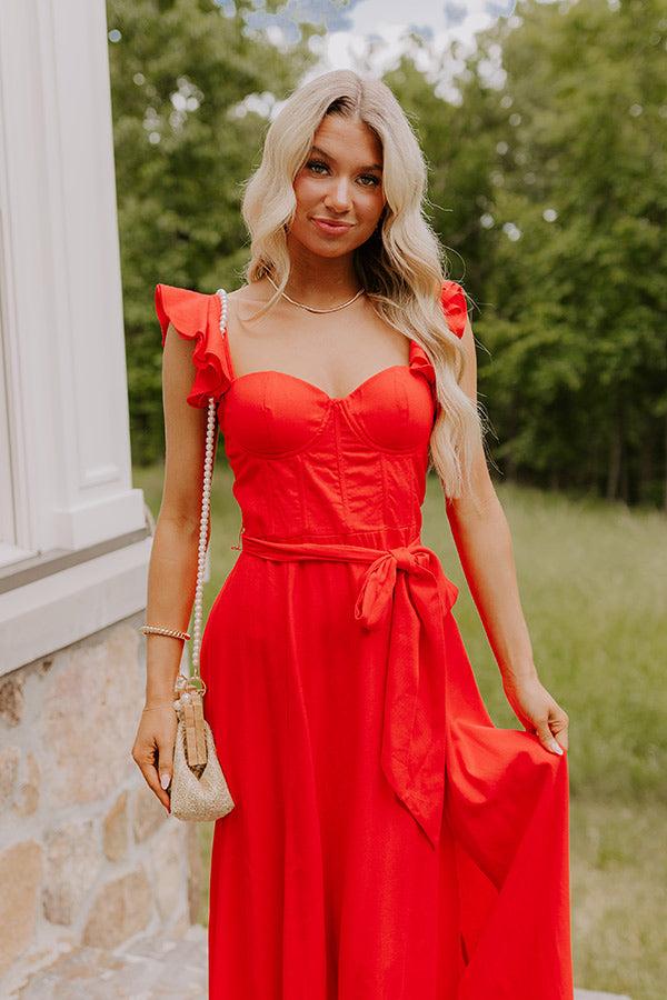 Haute In Here Linen-Blend Maxi Dress Product Image