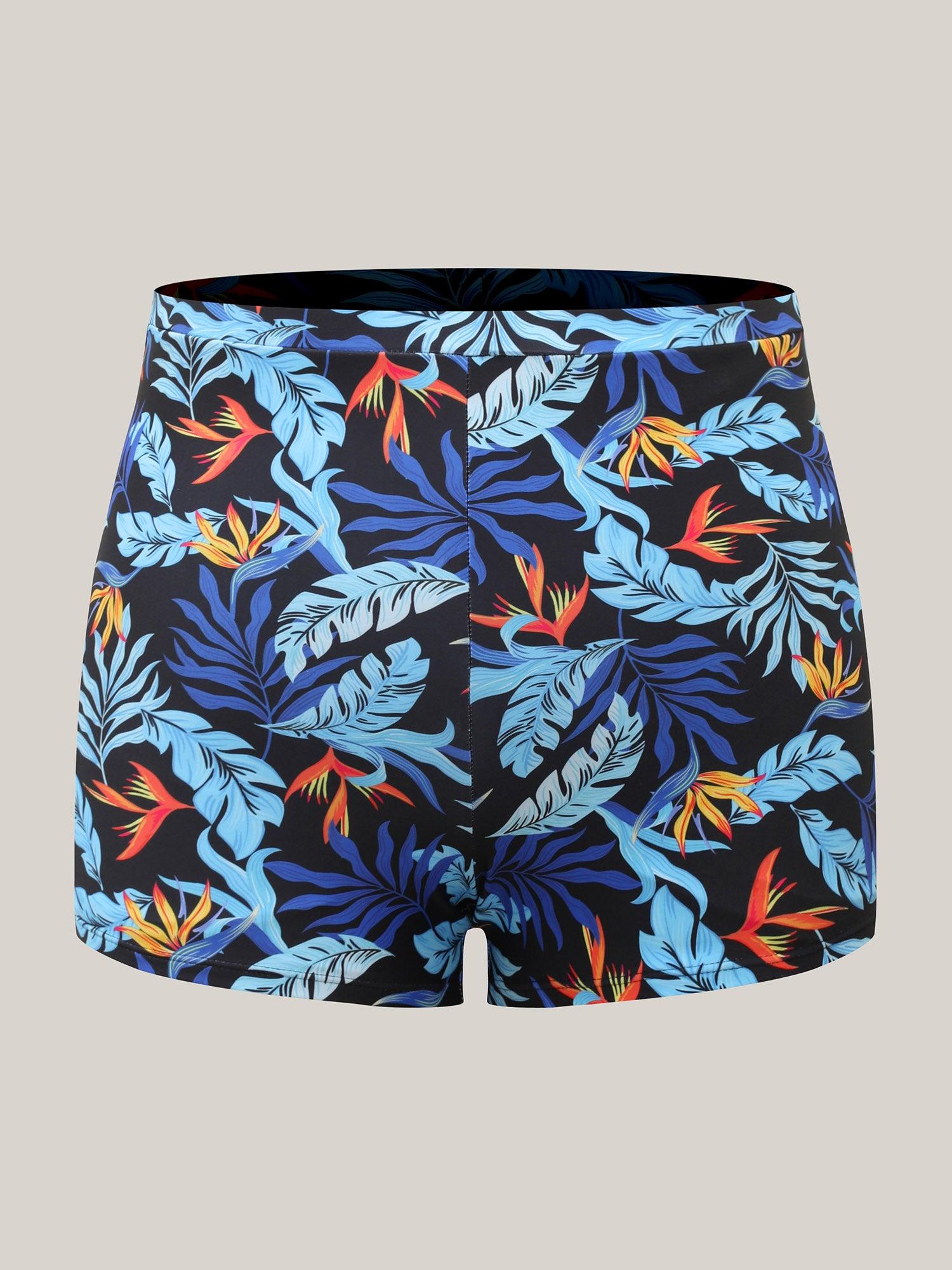 Tropical Leaf Fit Flare Swim Dress Female Product Image