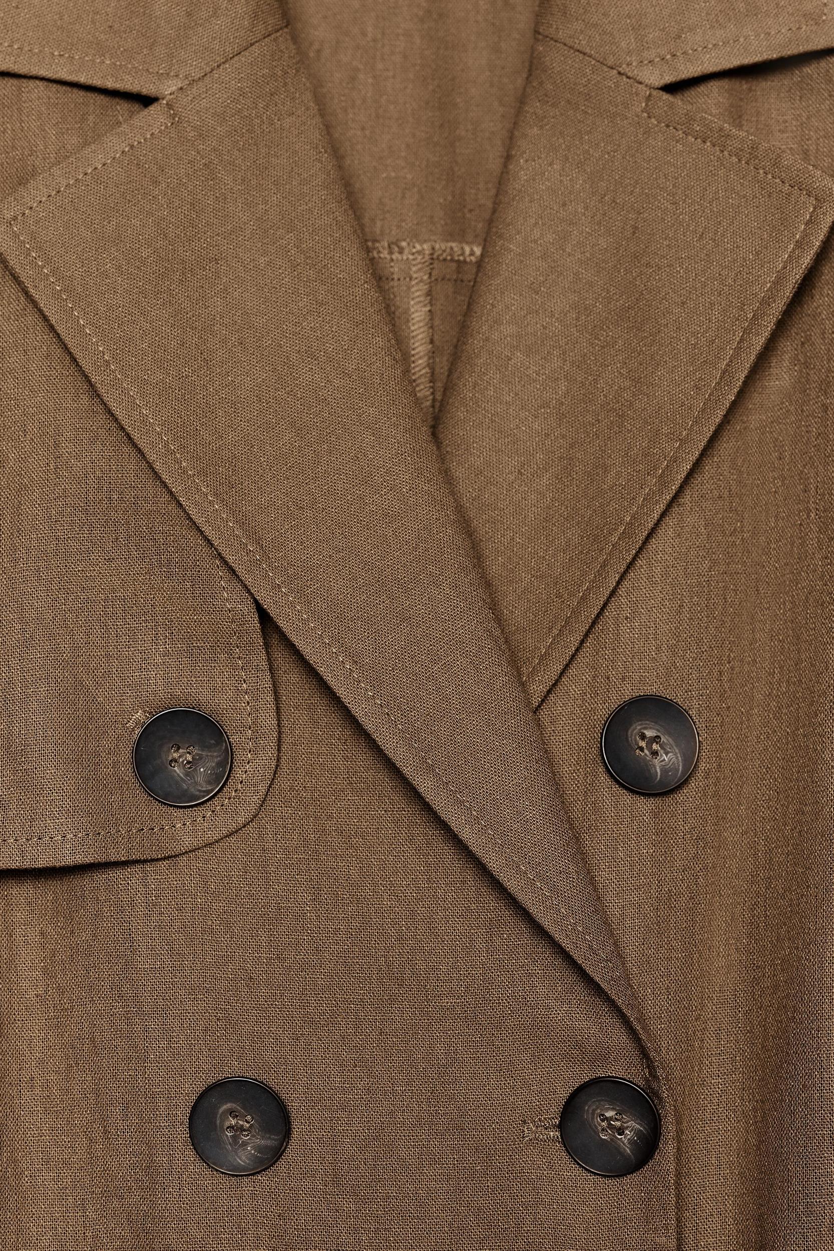 BELTED LINEN LONG JUMPSUIT Product Image