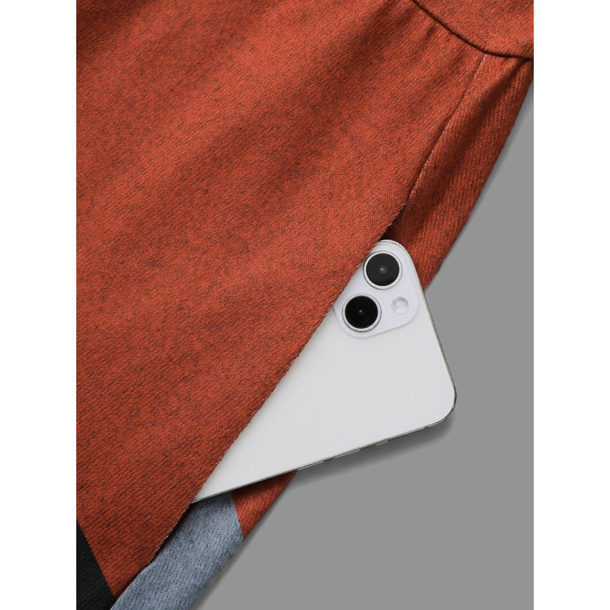 Plus Size Round Neck Geometric Colorblock Contrast Dress Multicolor Women Casual Contrast Knit Dresses Bloomchic 30/6X Product Image