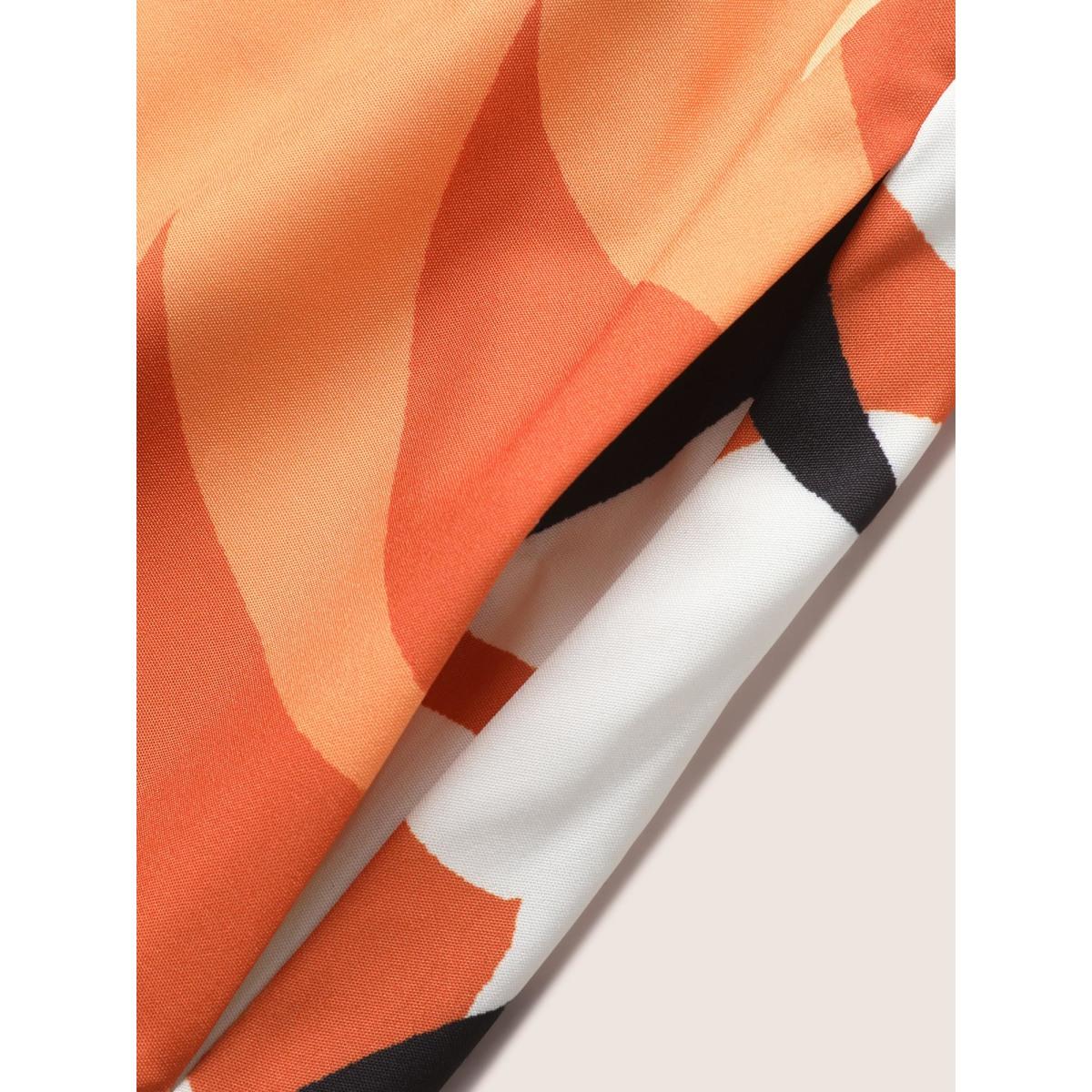 Plus Size Tropical Print Square Neck Maxi Dress Brightorange Women Resort Non Square Neck Sleeveless Curvy BloomChic 22-24/3X Product Image