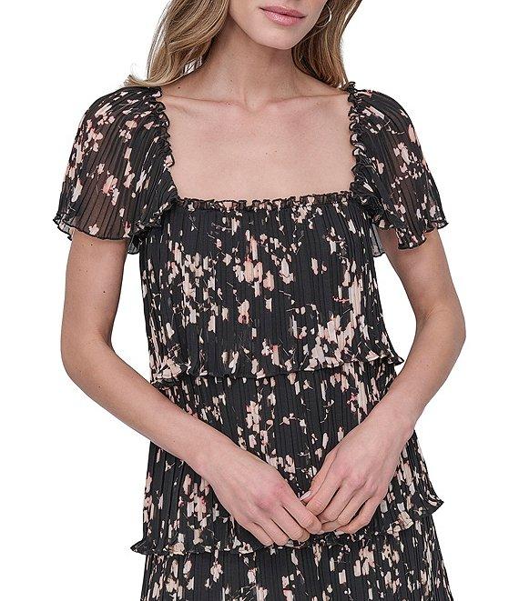 DKNY by Donna Karan Floral Print Tiered Shift Dress Product Image