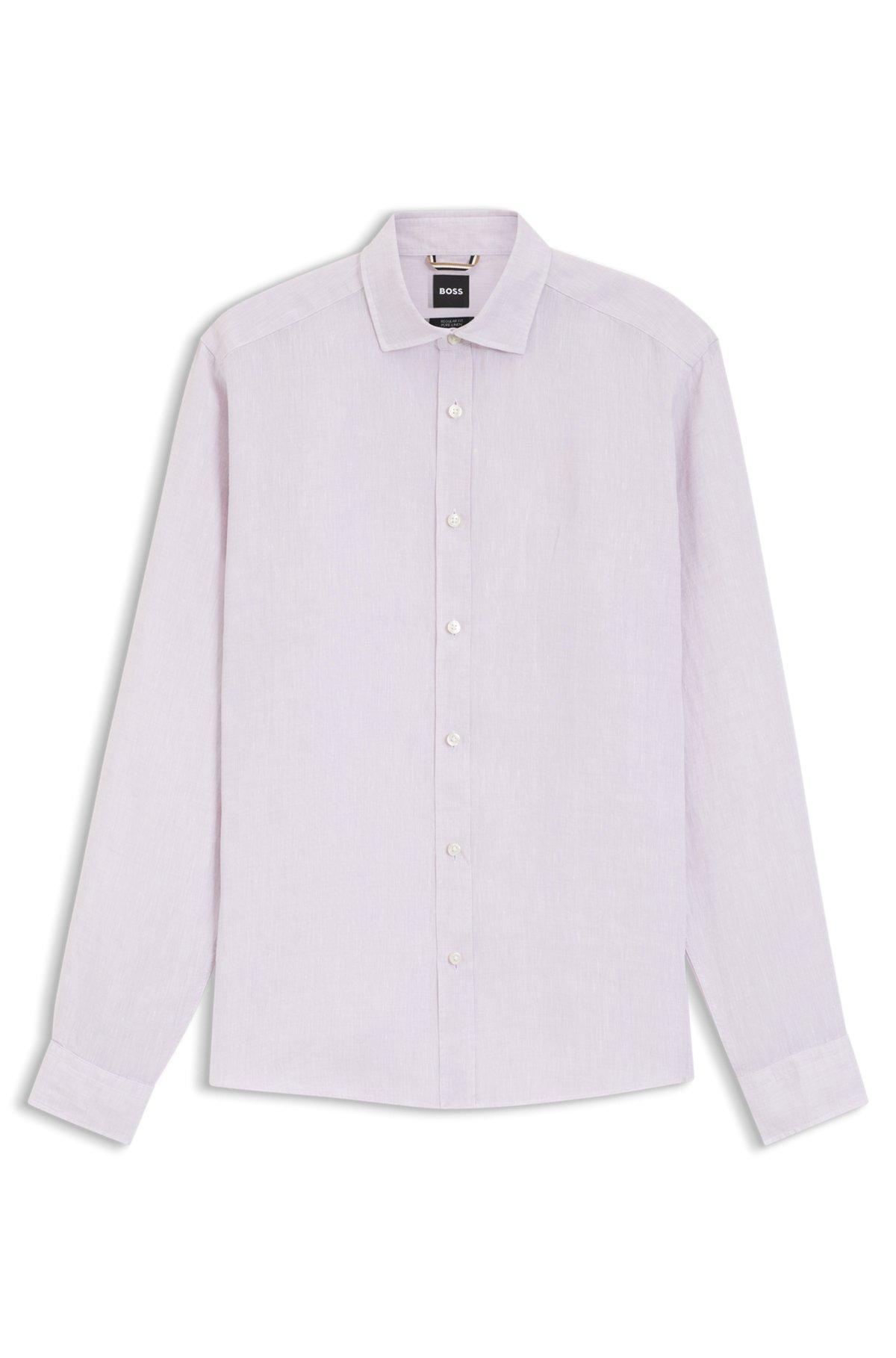 Regular-fit shirt in washed linen Product Image