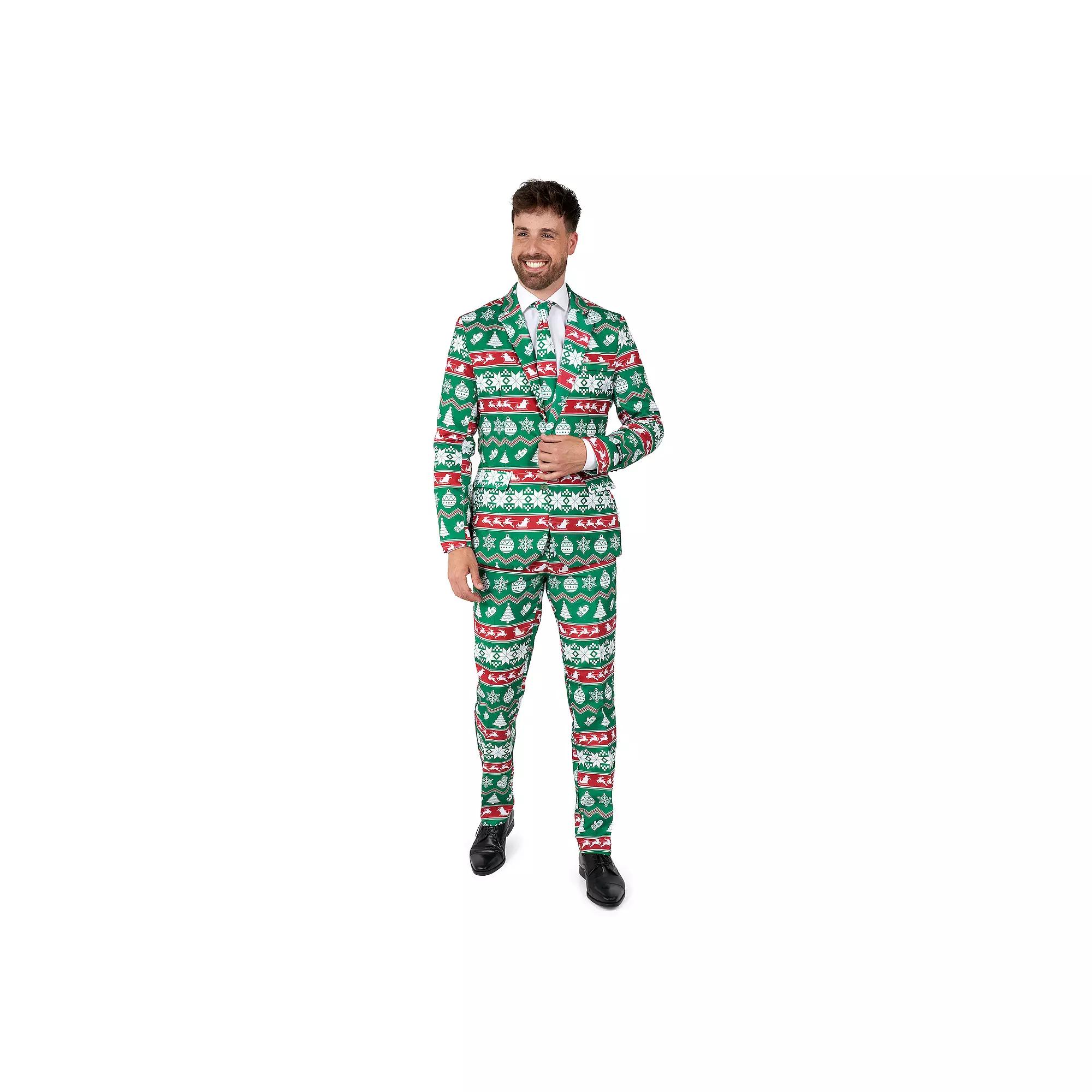 Men's Suitmeister Christmas Green Nordic Suit,  Product Image