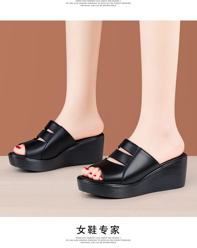 Platform Cutout Slide Sandals Product Image