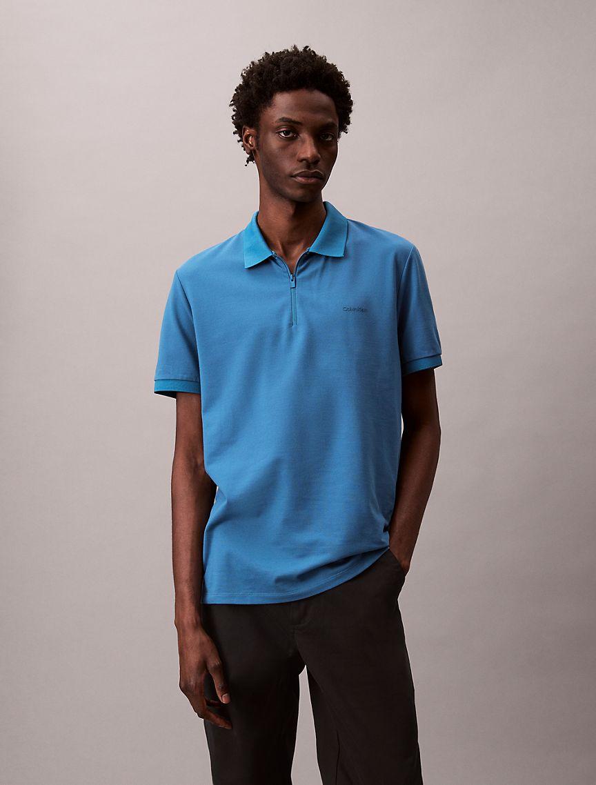 Tech Pique Zip Polo Shirt Product Image