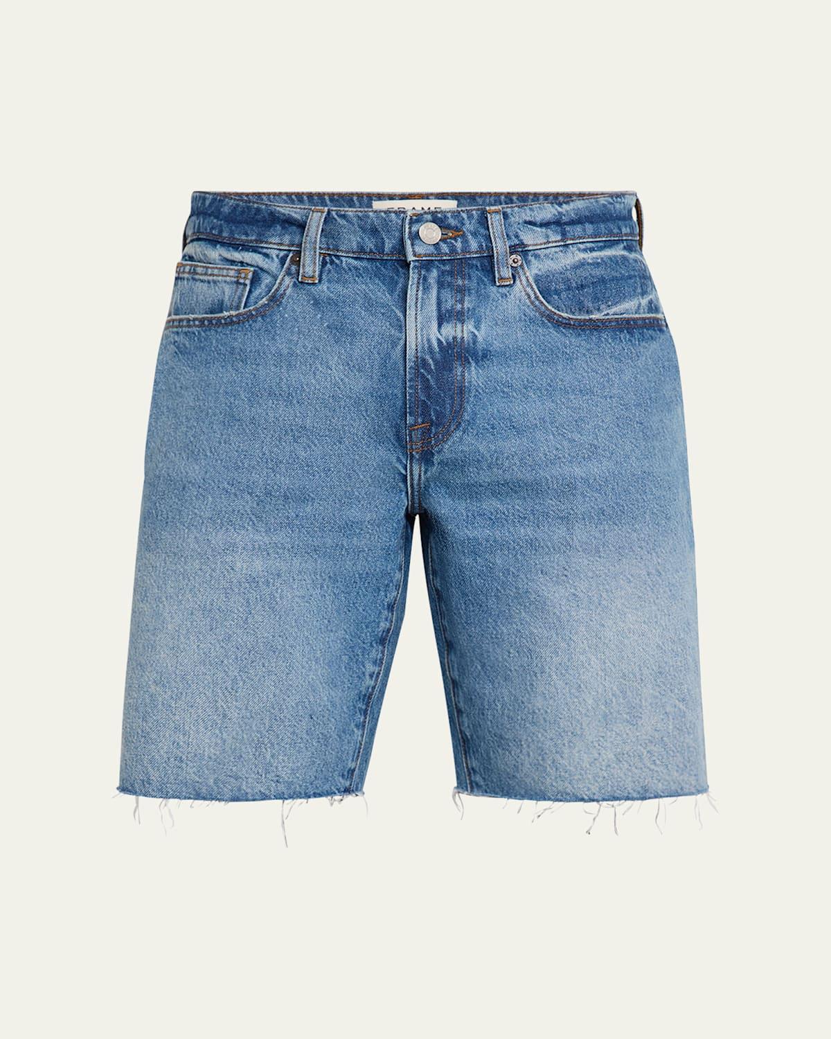 Mens LHomme Cut-Off Denim Shorts Product Image