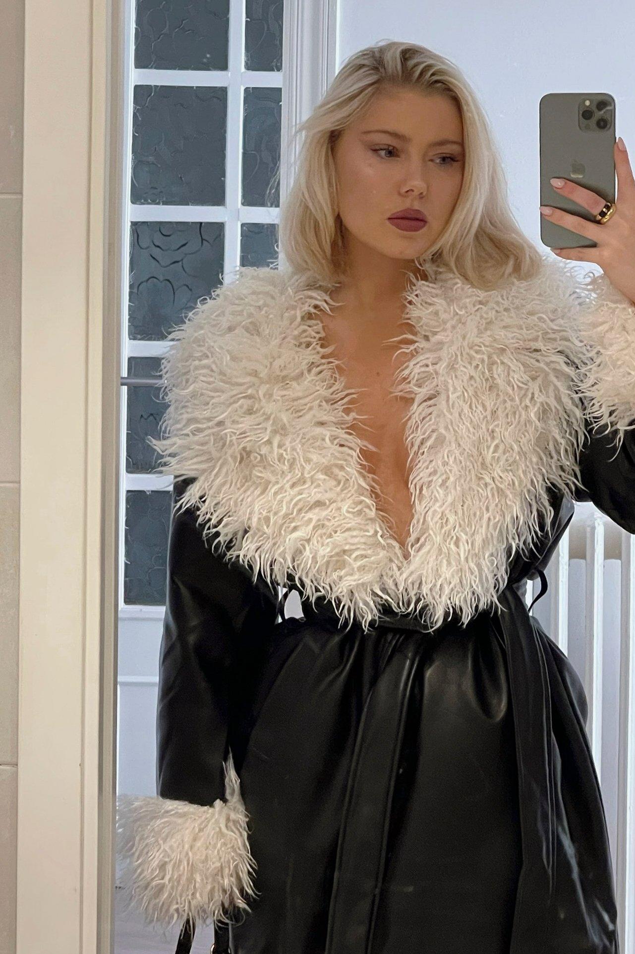 Belted Pu Bonded Long Coat Product Image