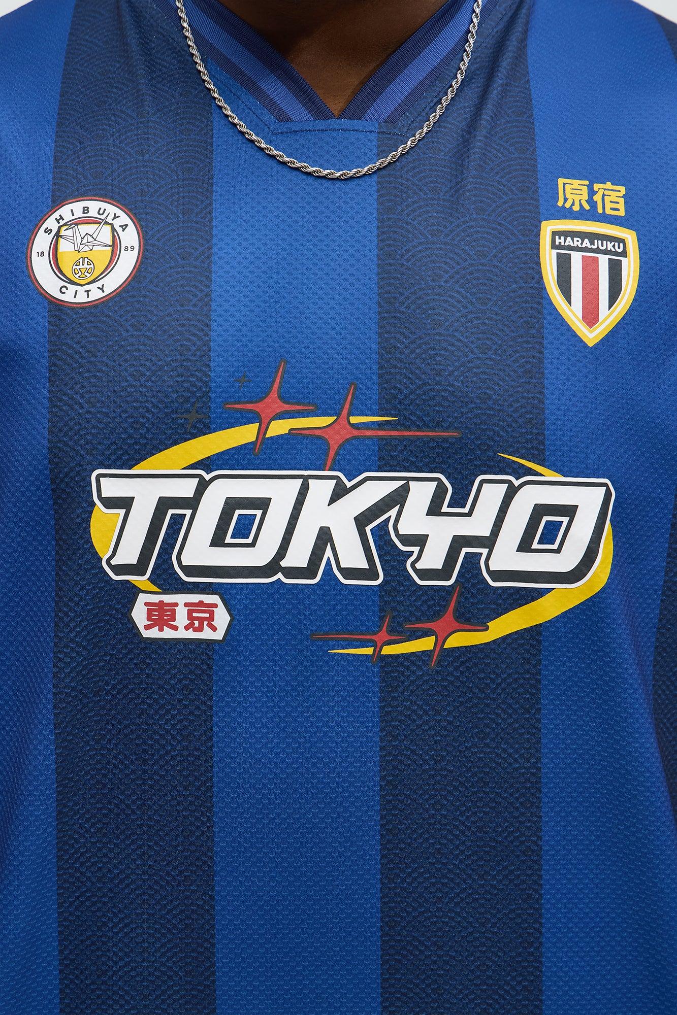 Tokyo Striped Short Sleeve Soccer Jersey - Navy/combo Product Image