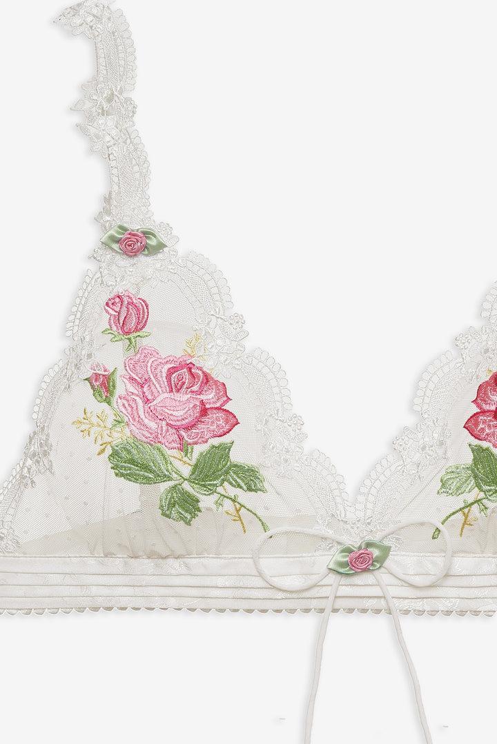 Heirloom Rose Bralette — White Product Image
