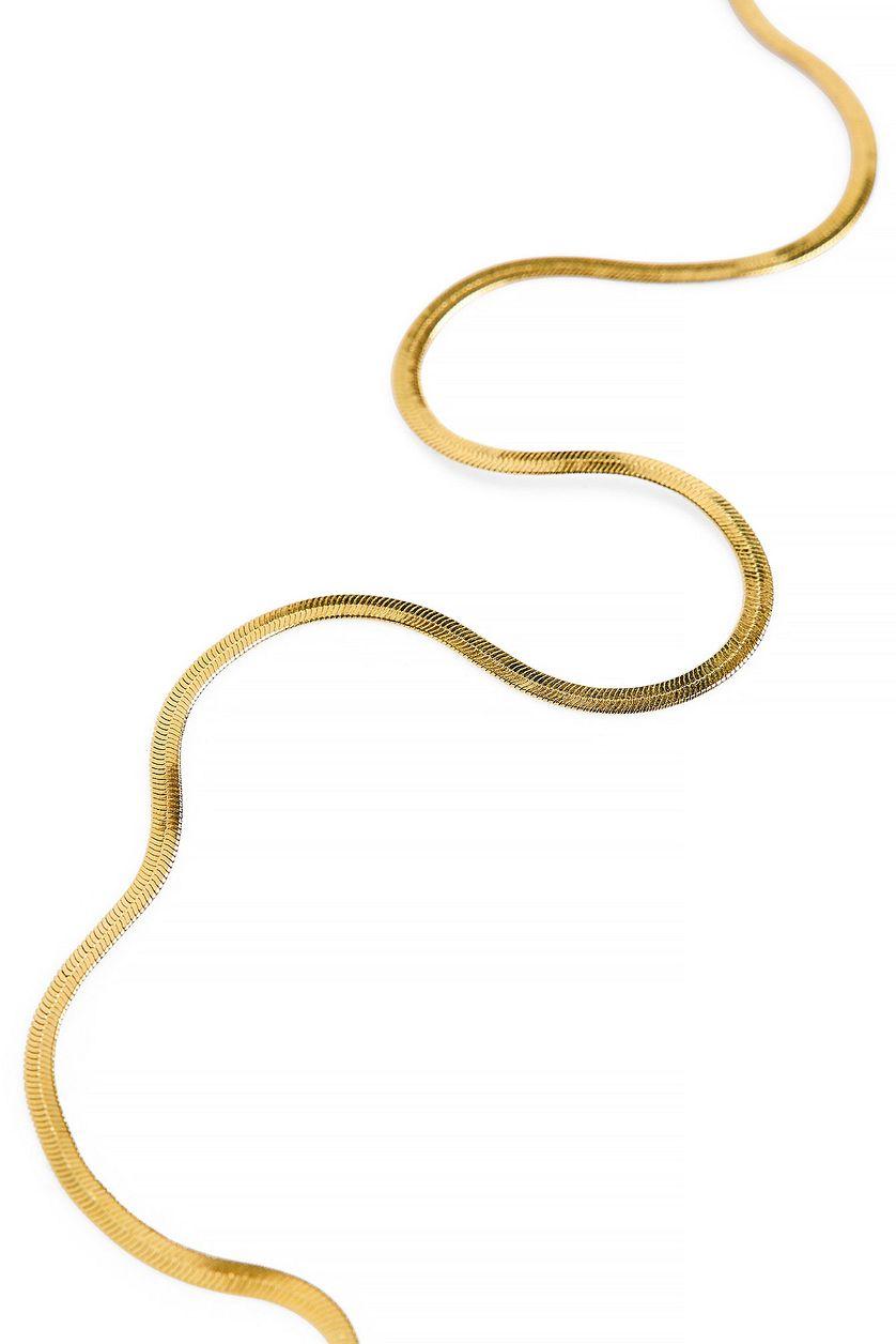 Gold Plated Glossy Slim Necklace Product Image