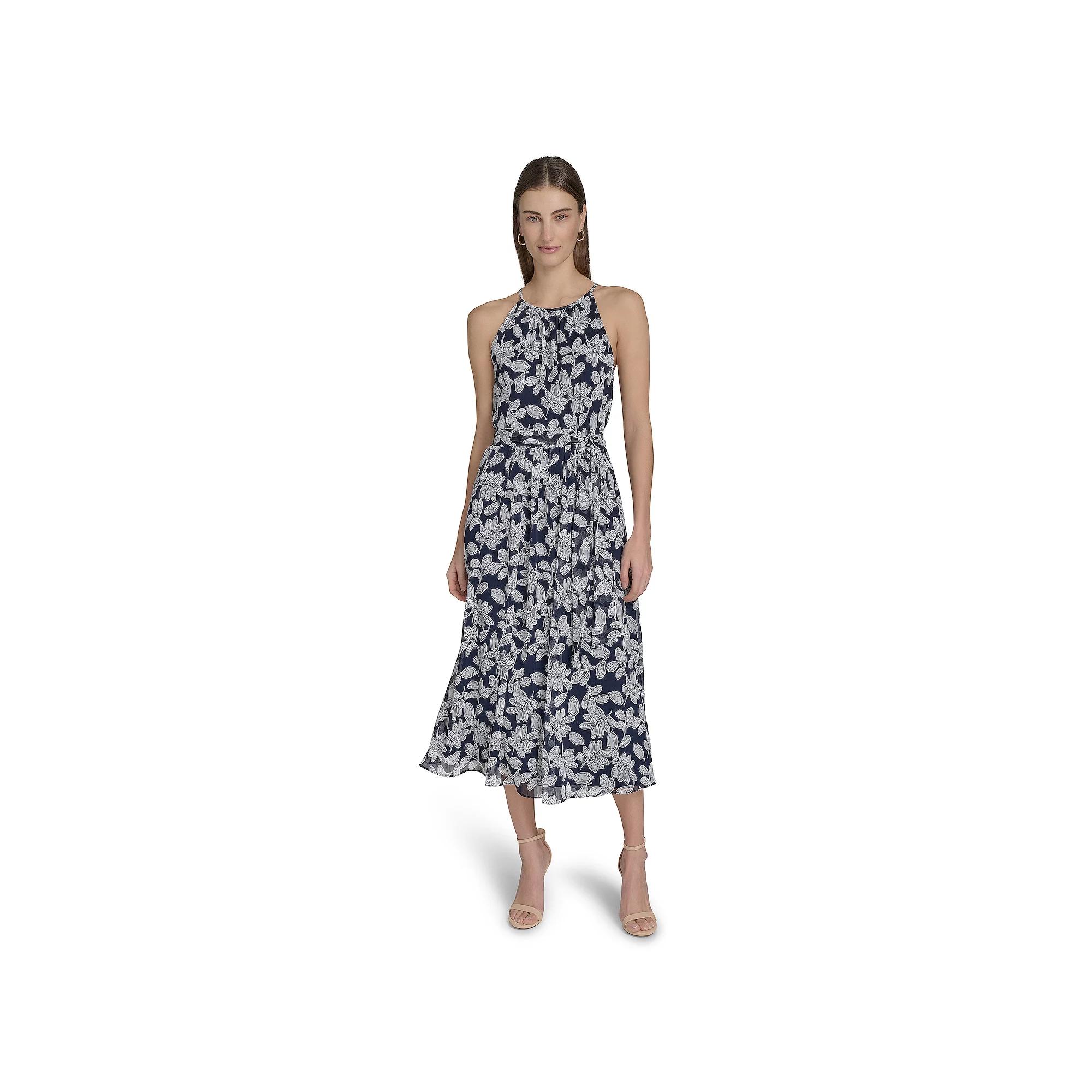 Women's Harper Rose Halter Midi Dress, Size: 12, Navy White Product Image
