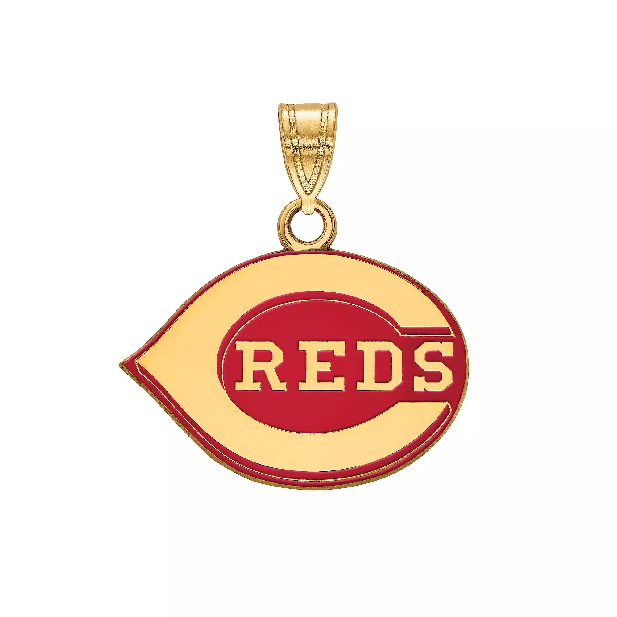 LogoArt Sterling Silver Cincinnati Reds Small Enamel Pendant, Women's, Size: 19 mm Product Image